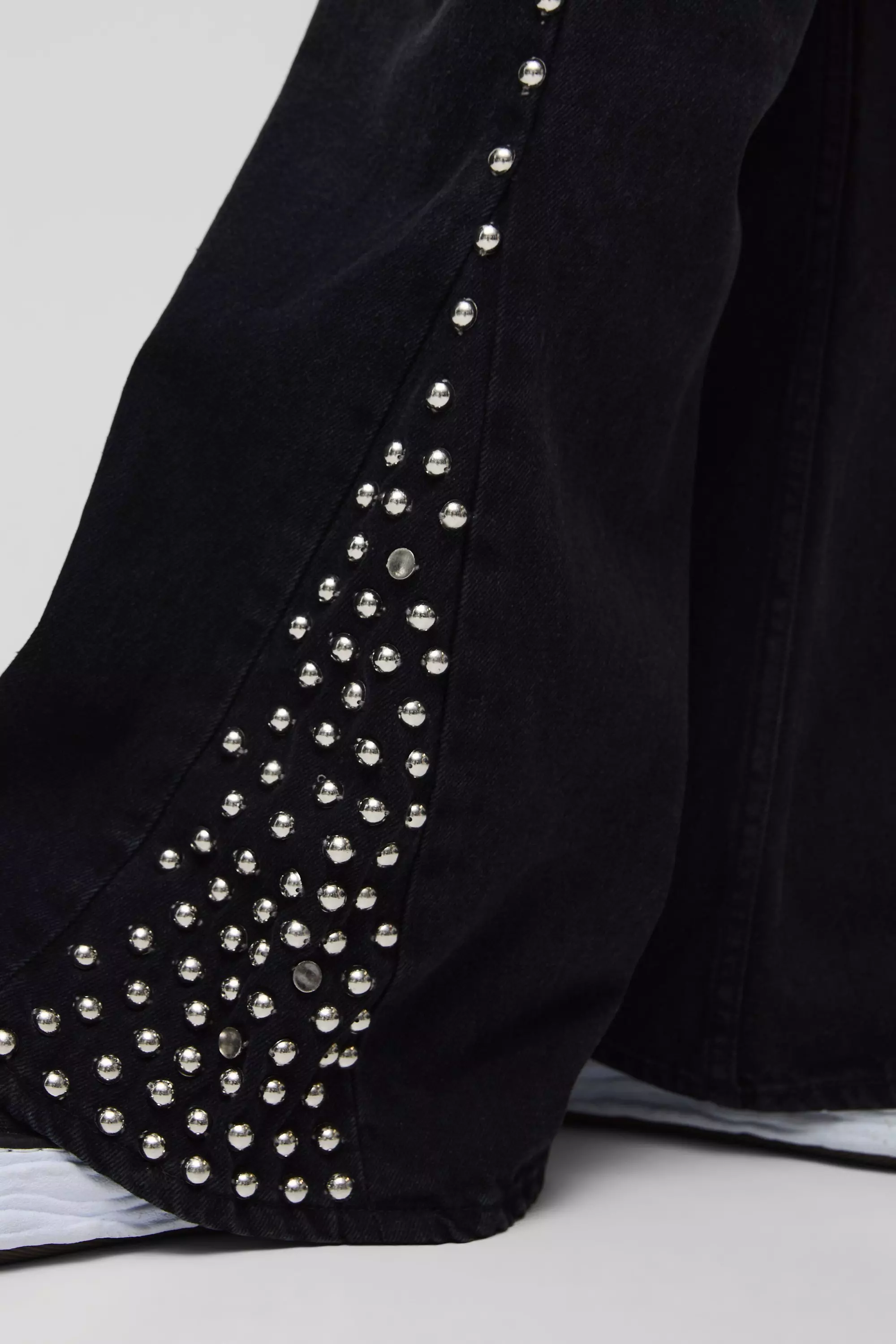 Jean flare large à coutures apparentes, Black autre image