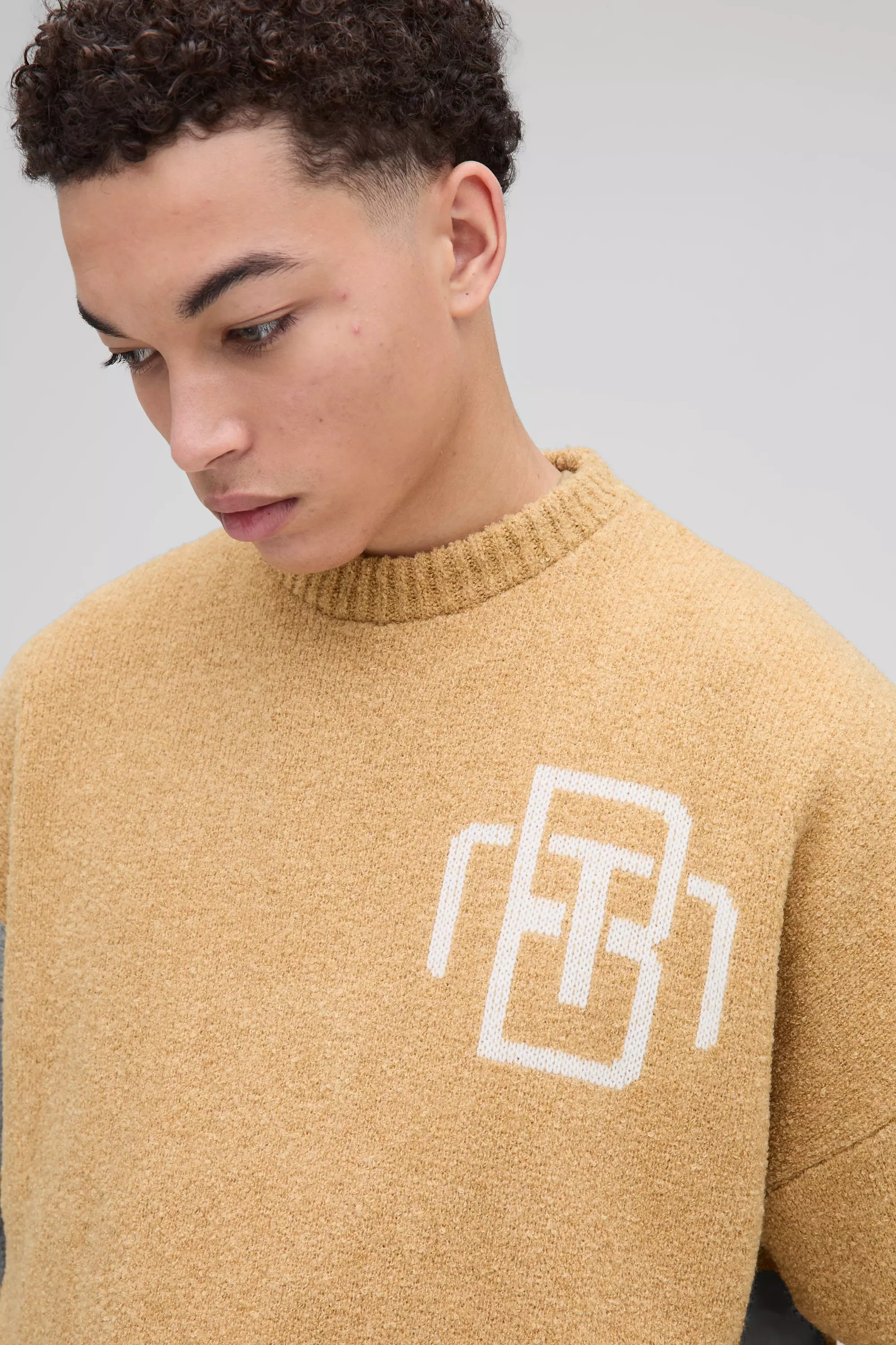 Stone Man Oversized Boucle Knitted Sweater alternative image