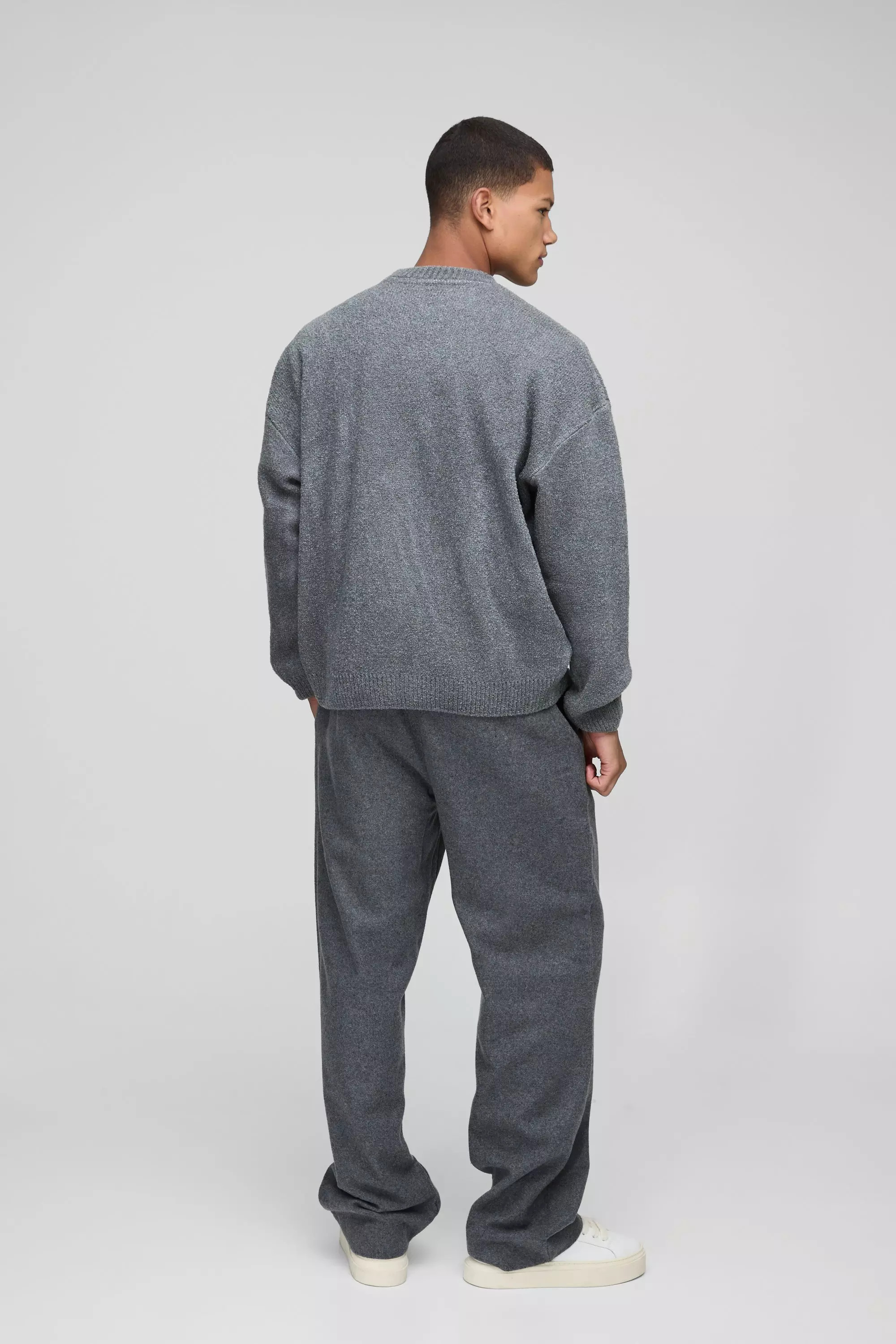 Grey Man Oversized Boucle Knitted Sweater alternative image