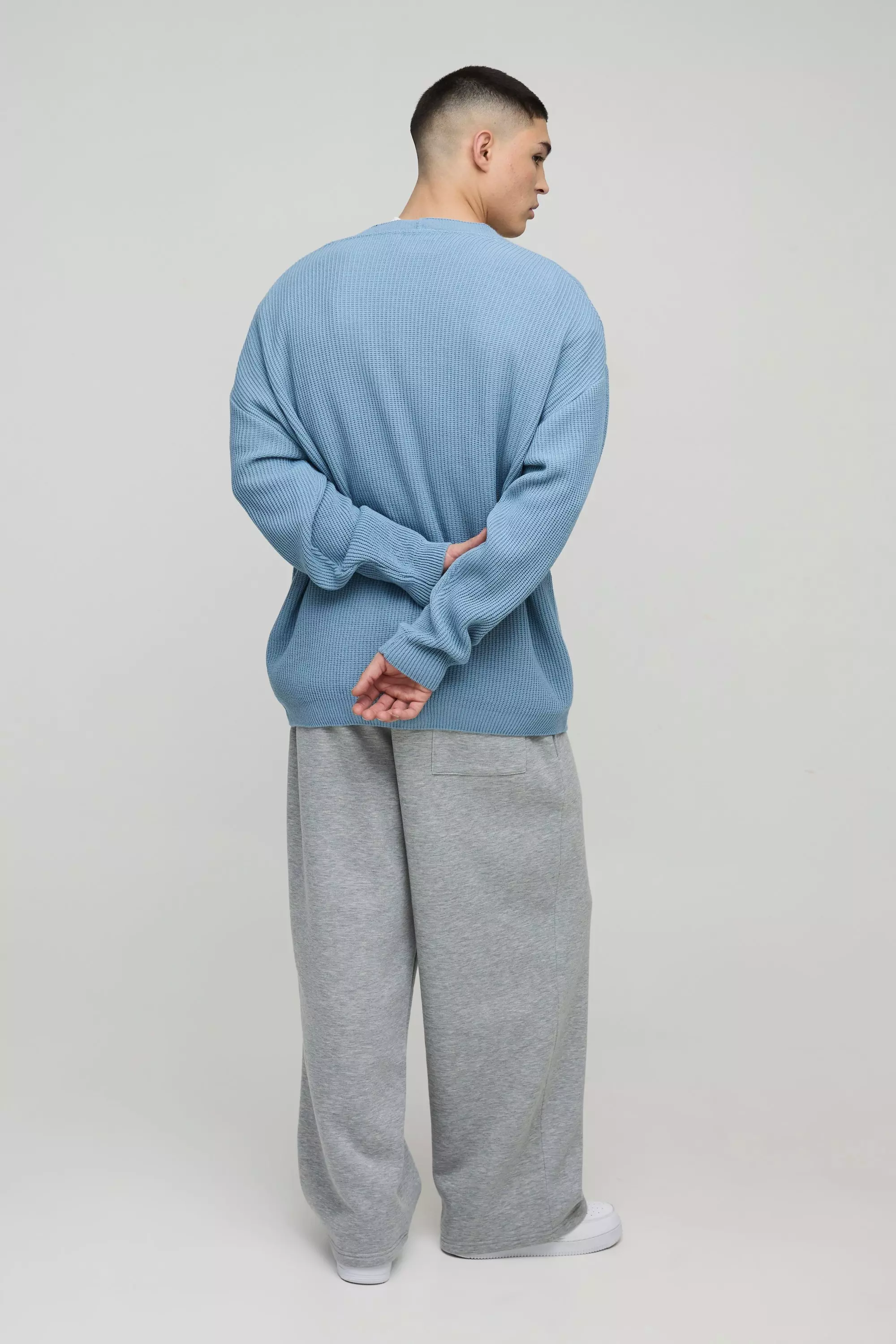 Gerippter Oversize Cardigan, Light blue alternatives Bild