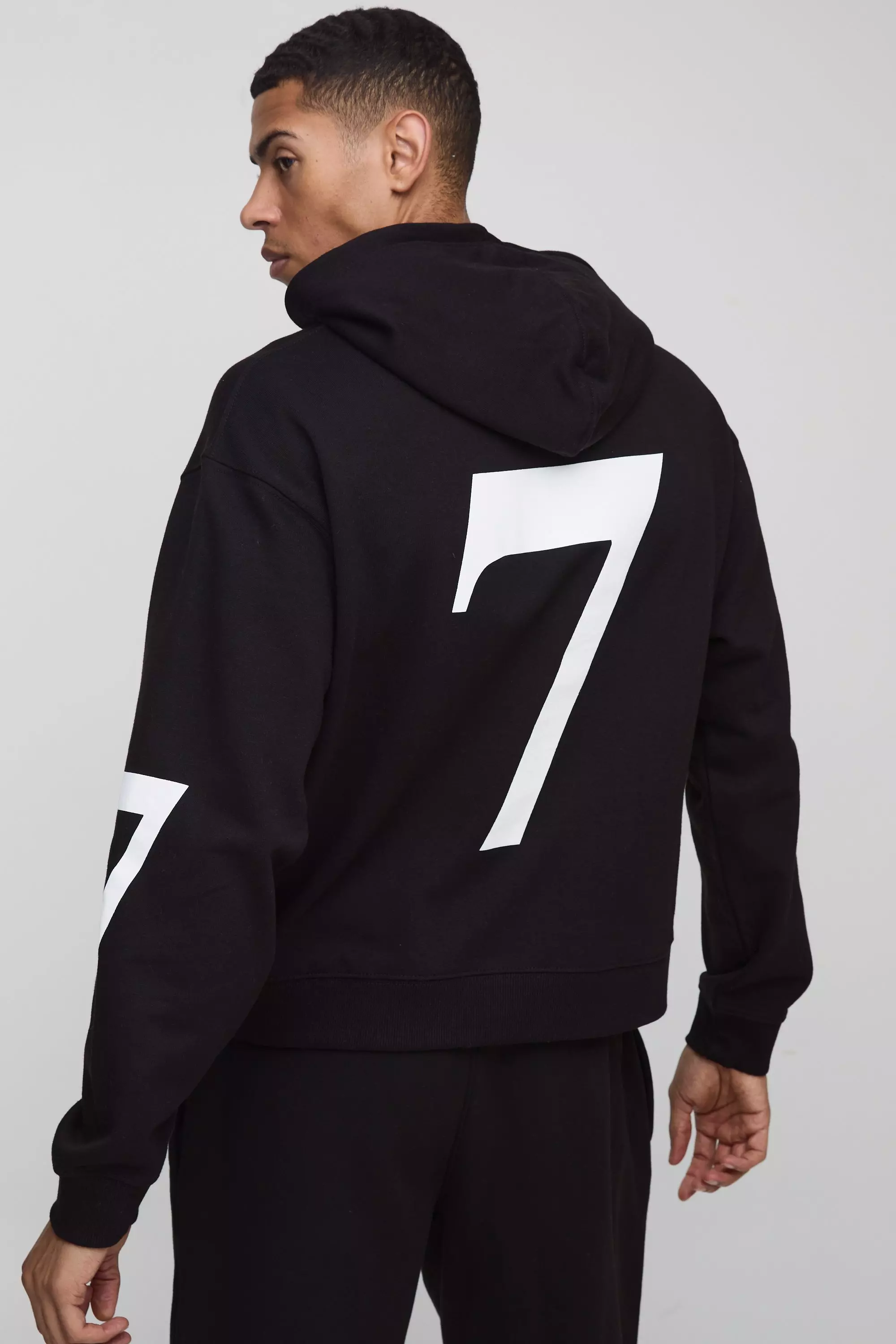 ✩*⋆ Retro Cropped Zip-Up Hoodie (Heather Grey/Black) [Boxy +