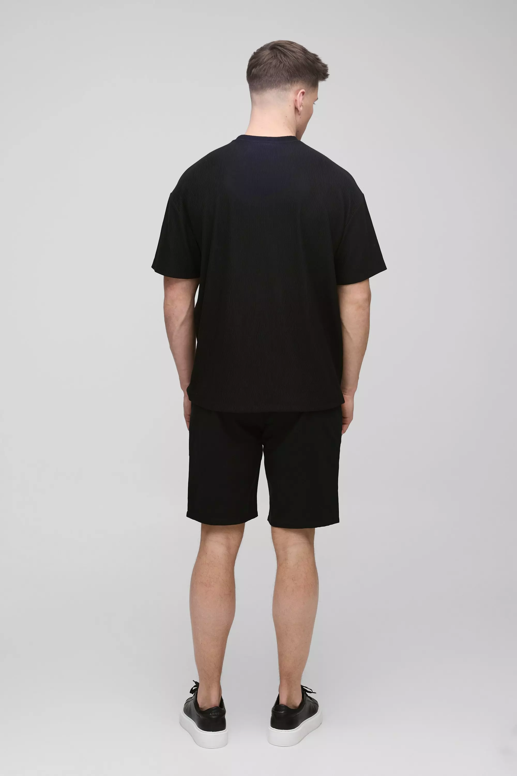Black Tall Fixed Waist Slim Fit Shorts alternative image