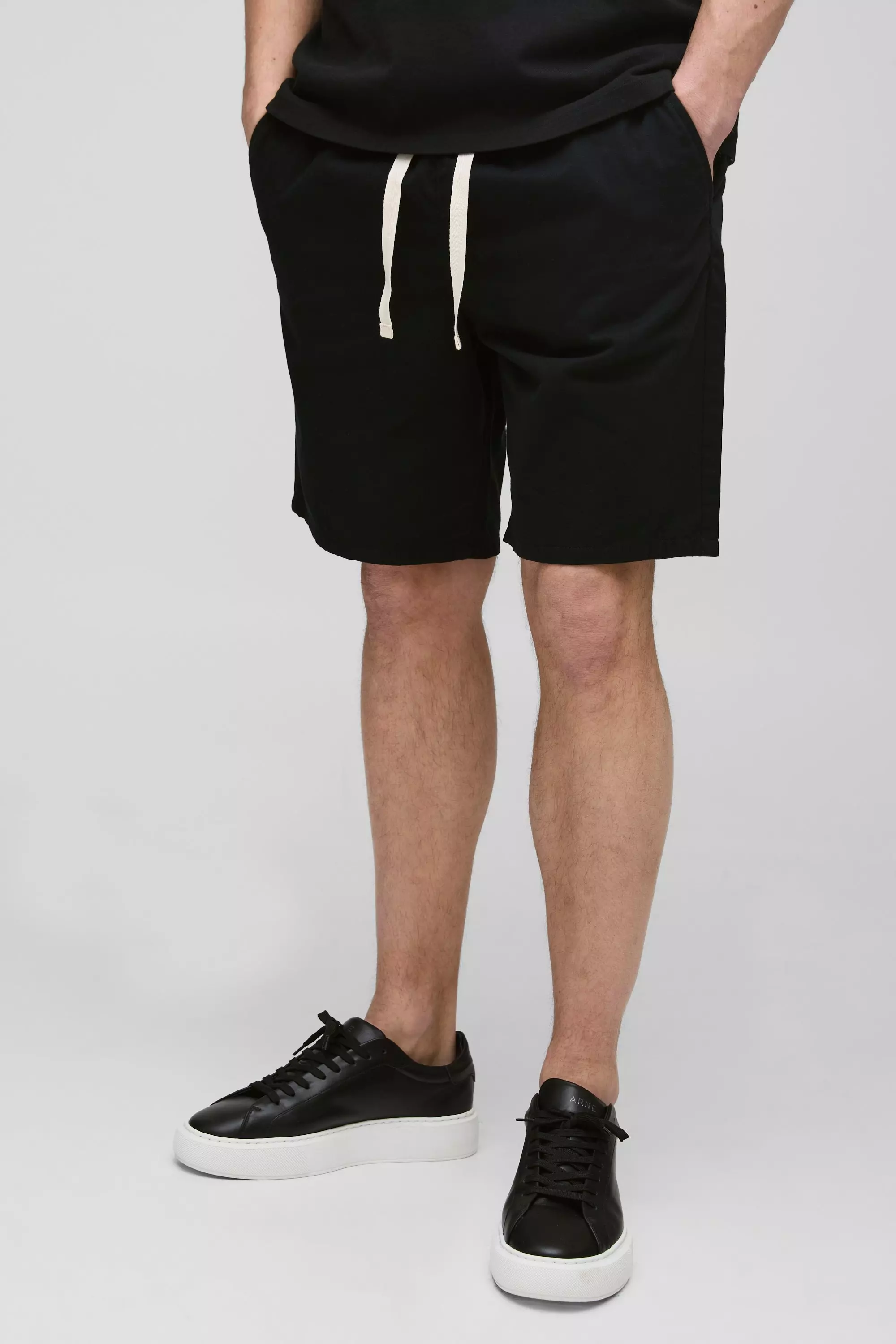 Tall - Short slim à taille élastiquée, Black autre image