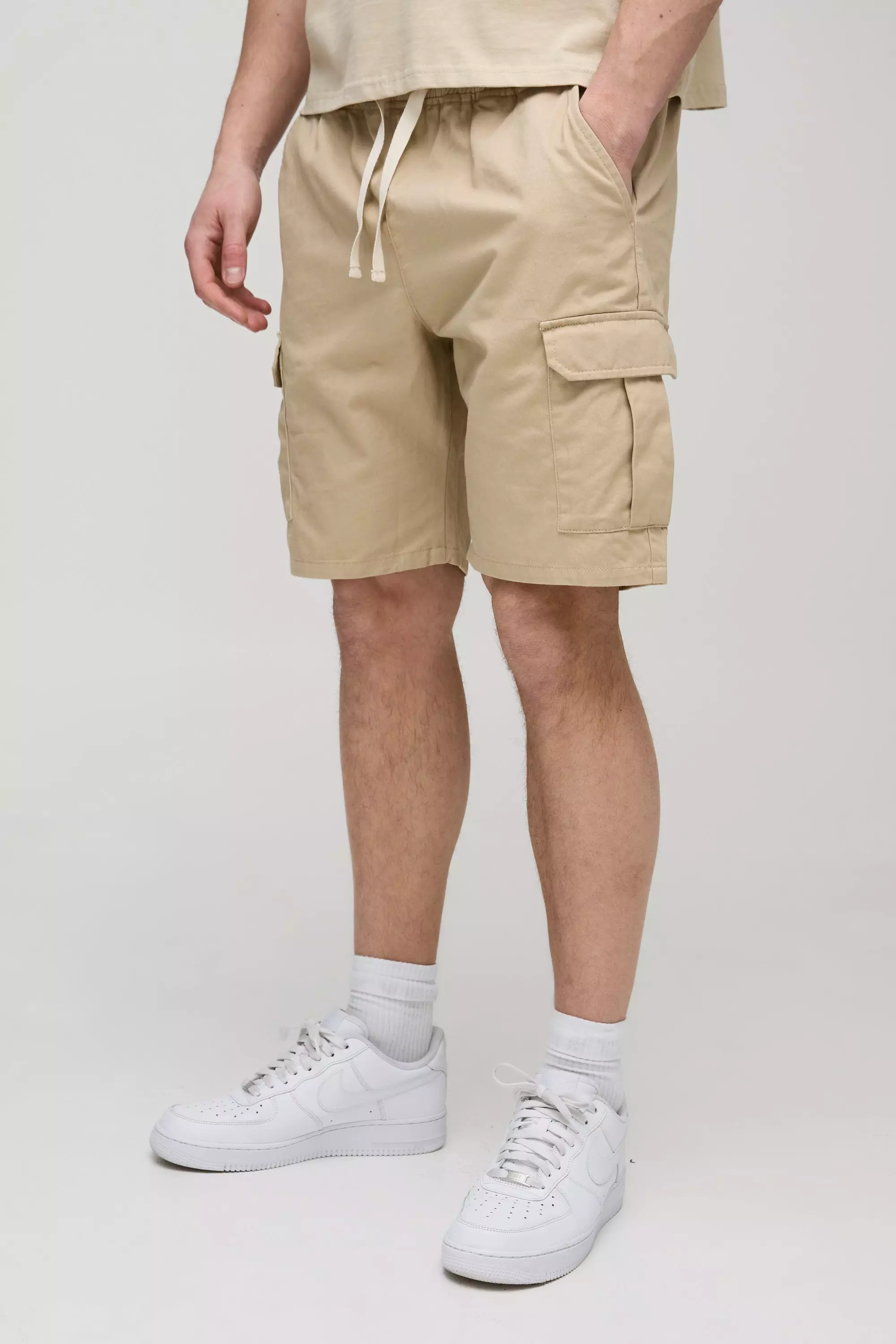 Pantaloncini Cargo Tall Slim Fit, Stone immagine alternativa