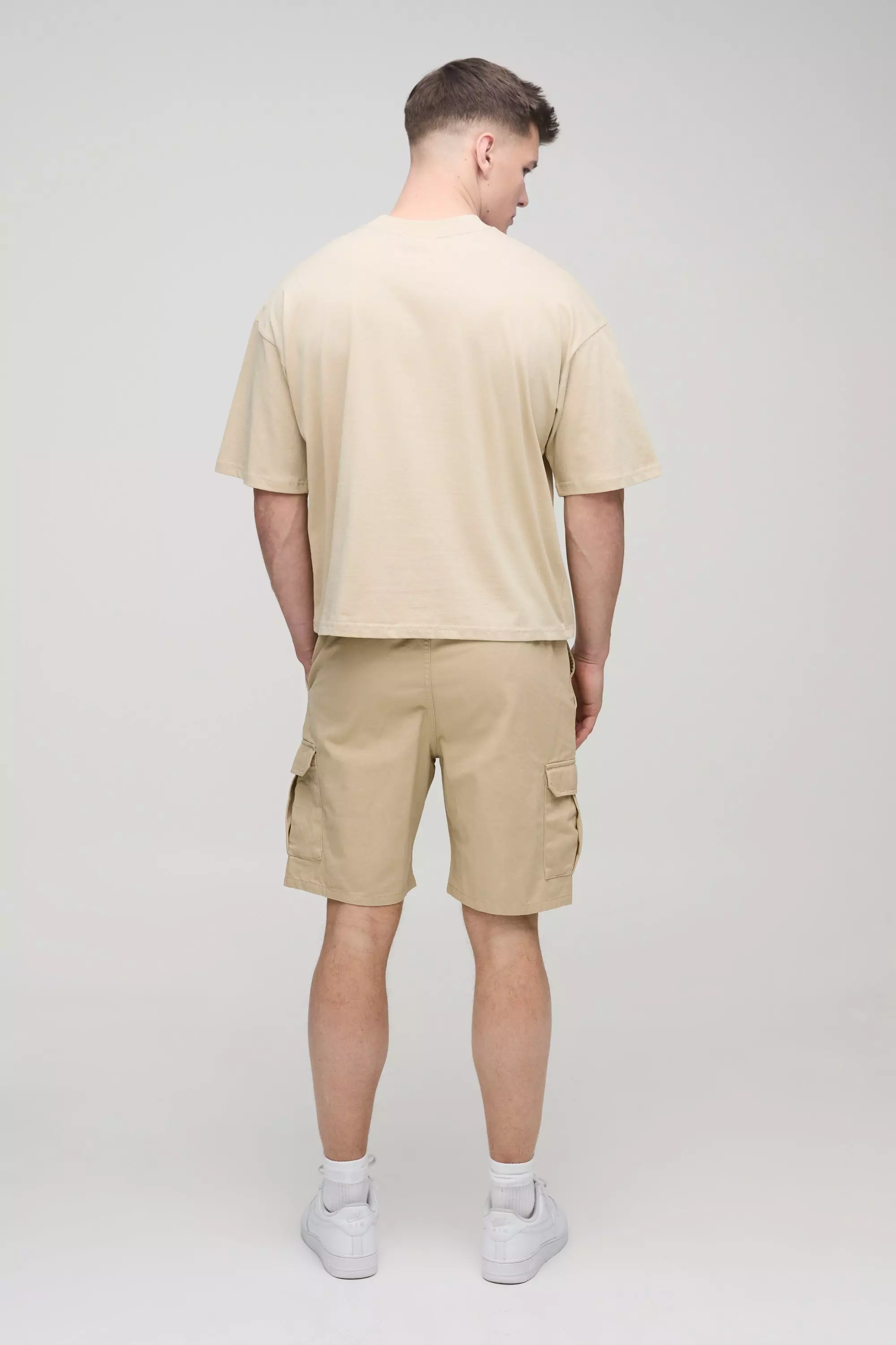 Pantaloncini Cargo Tall Slim Fit, Stone immagine alternativa