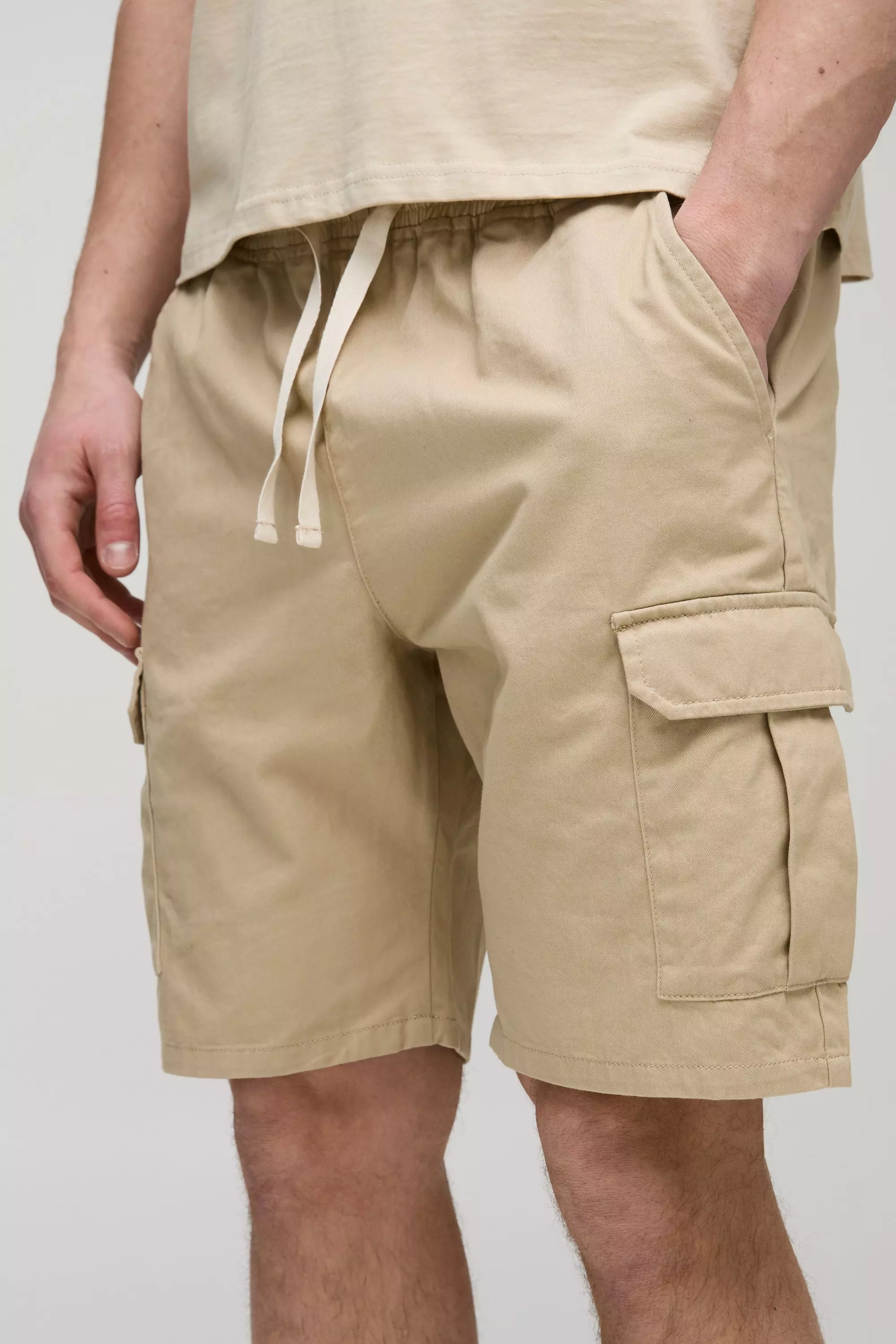 Pantaloncini Cargo Tall Slim Fit, Stone immagine alternativa