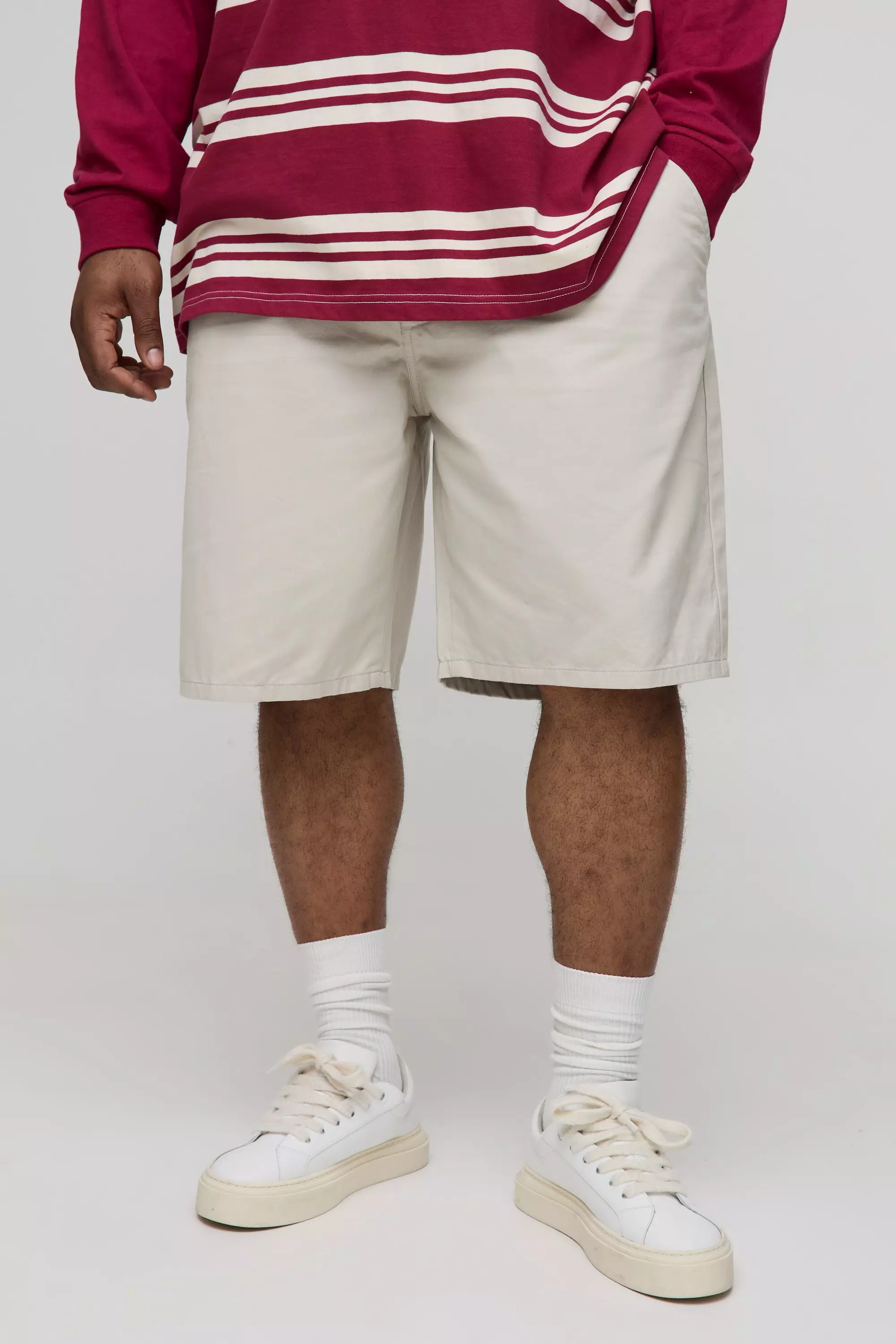 Pantaloncini Chino Plus Size rilassati, Light stone immagine alternativa