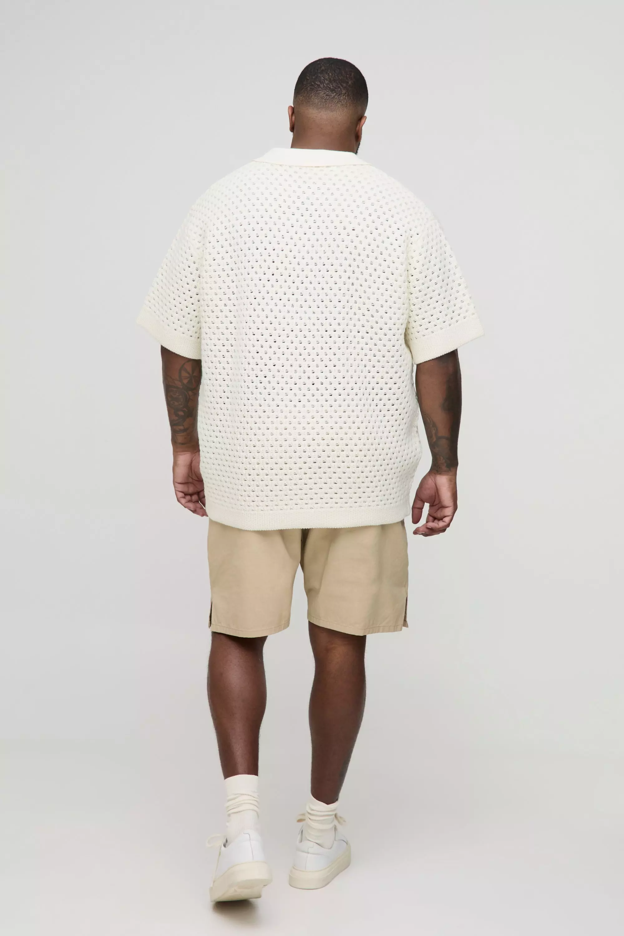 Plus Elasticated Baggy Split Hem Shorts | boohooMAN USA