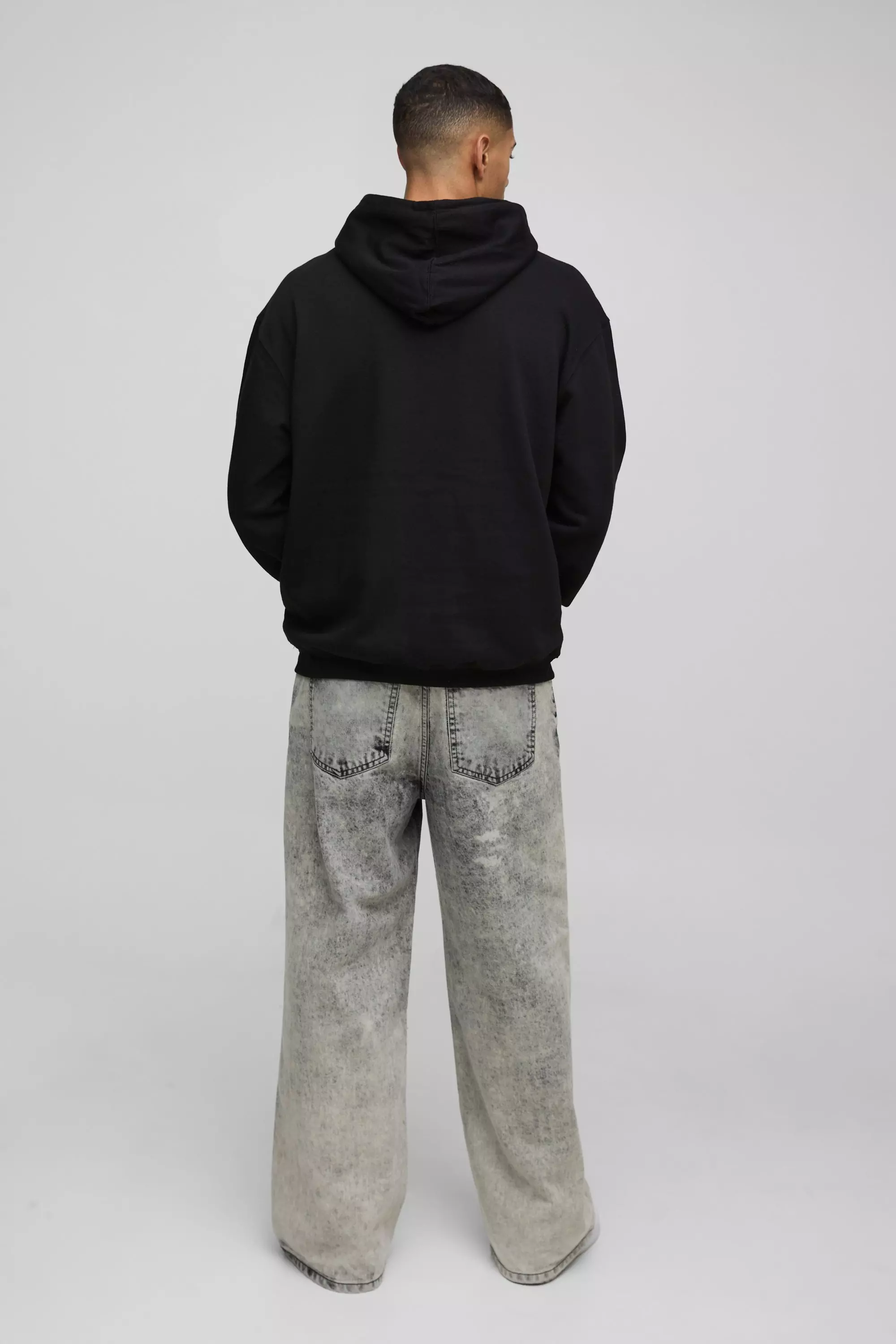 Black Oversized Death Row License Print Hoodie alternative image