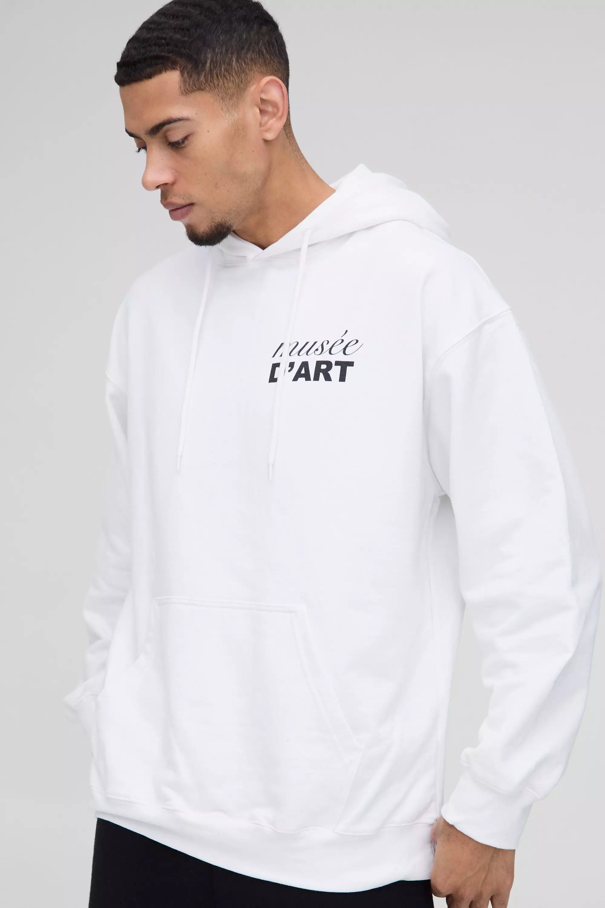 White Oversized Matisse Art License Print Hoodie alternative image