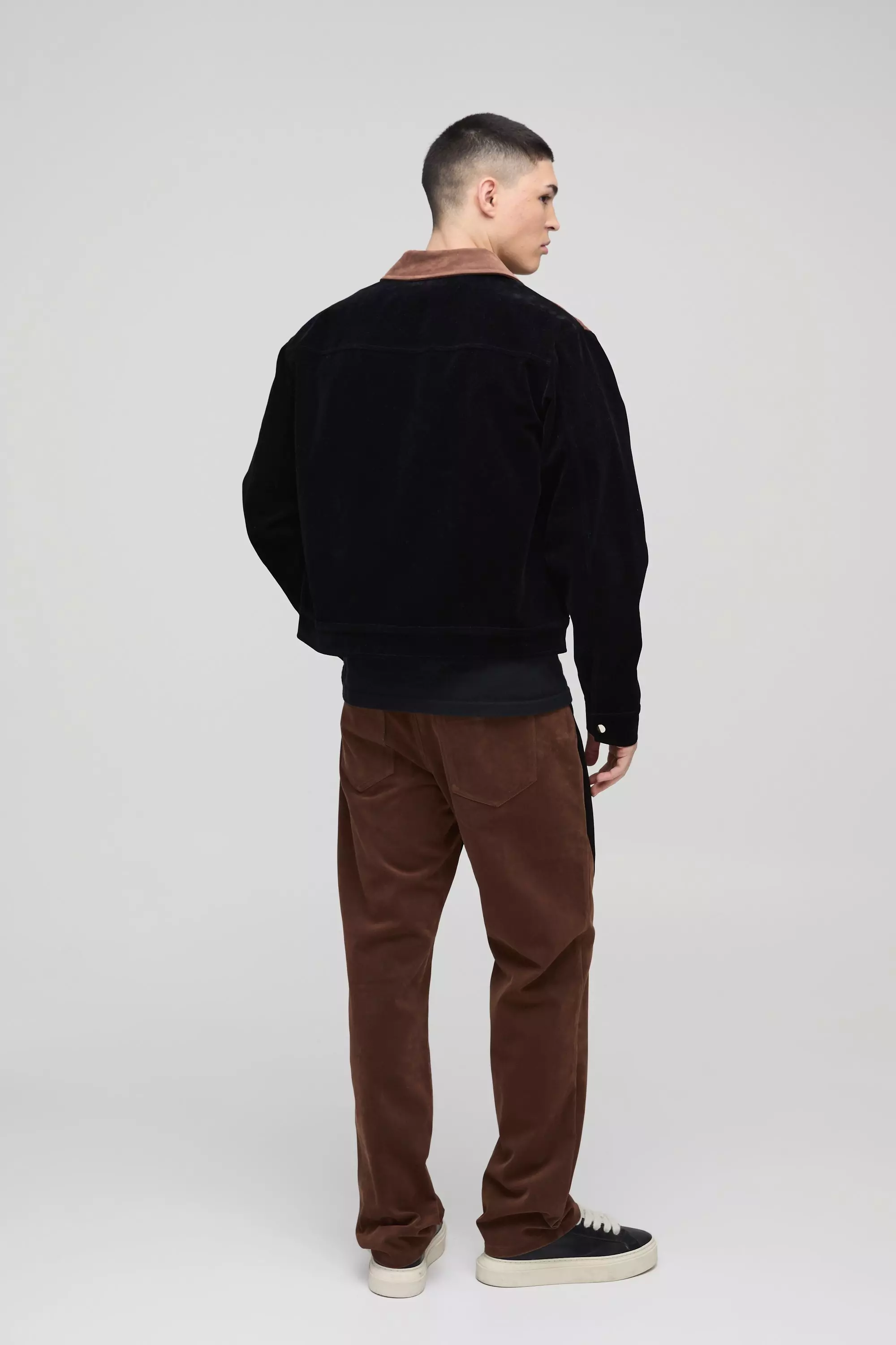 Regular Western Coated Denim Harrington | boohooMAN USA