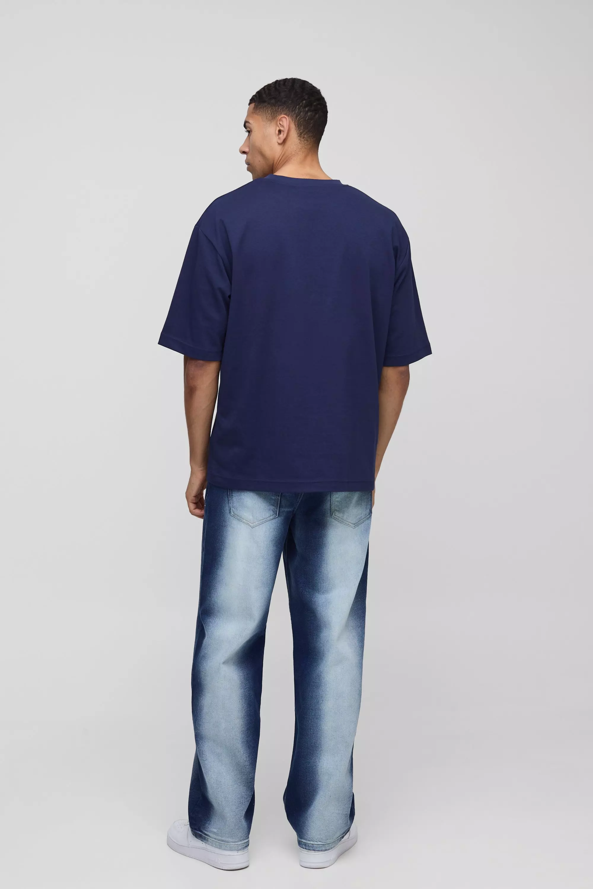 Jeans rilassati slavati candeggiati, Blue immagine alternativa