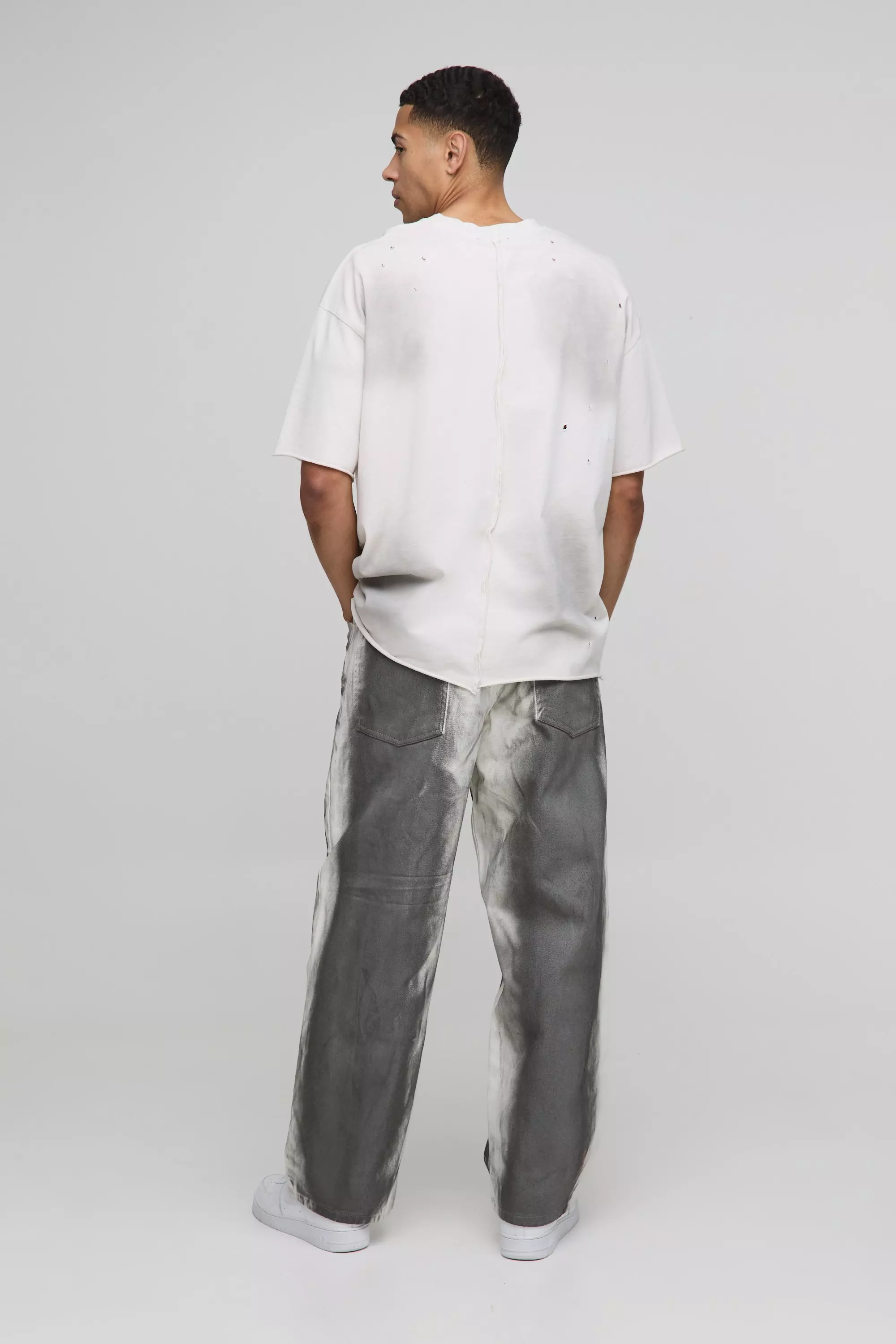 Jeans super extra comodi slavati super sporchi, White immagine alternativa