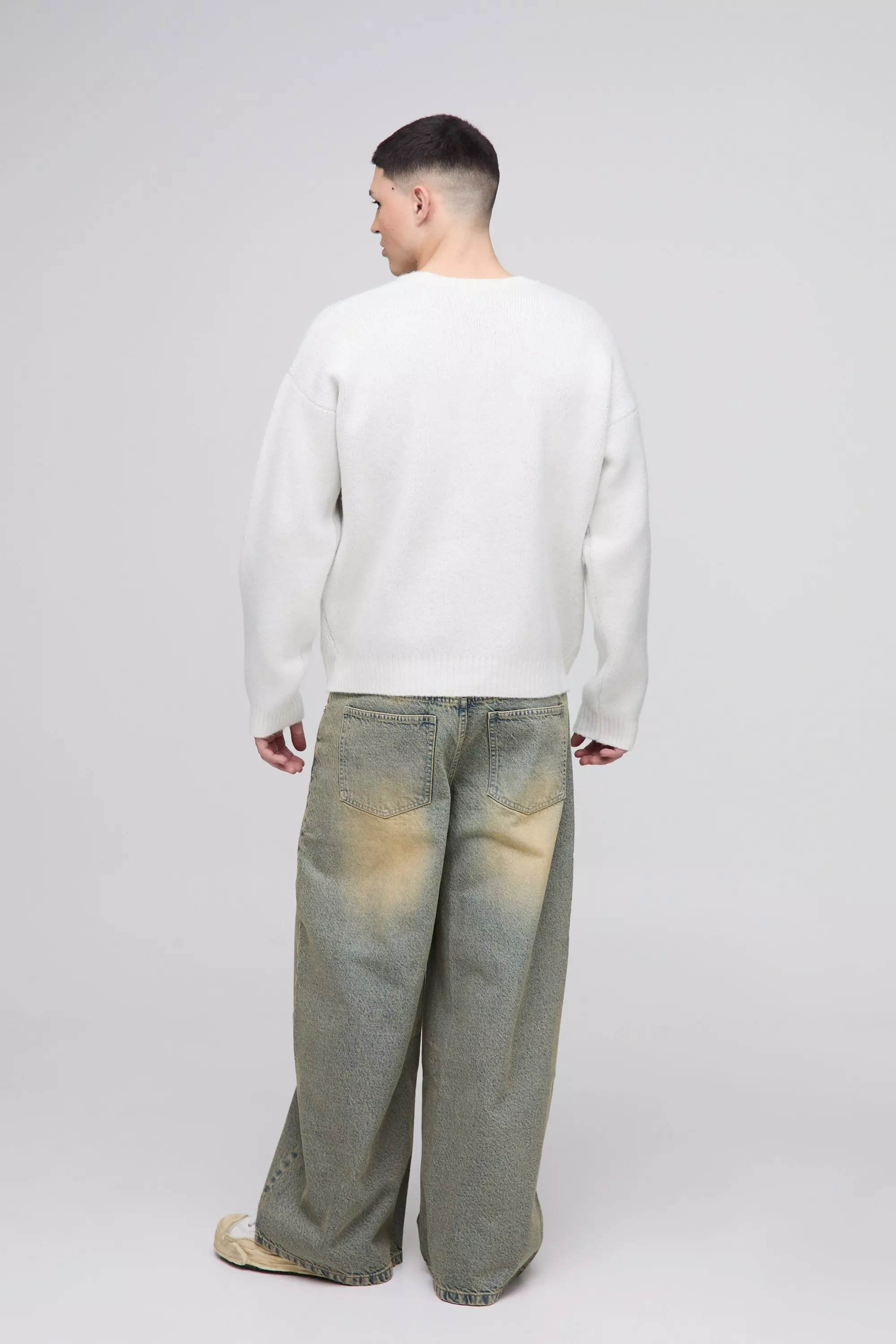 Relaxed Fit Peach Tinted Jeans | boohooMAN USA