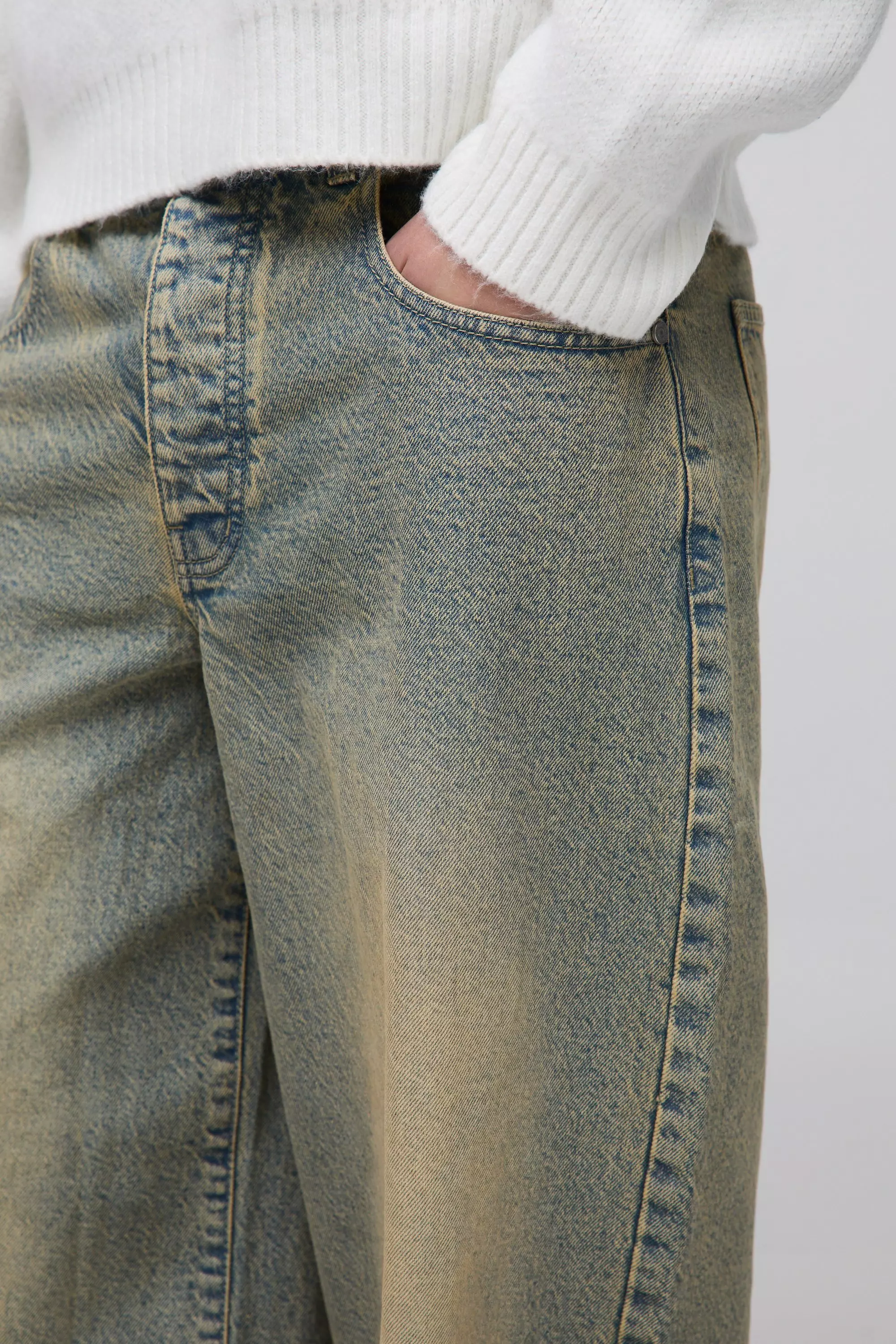 Relaxed Fit Peach Tinted Jeans | boohooMAN USA