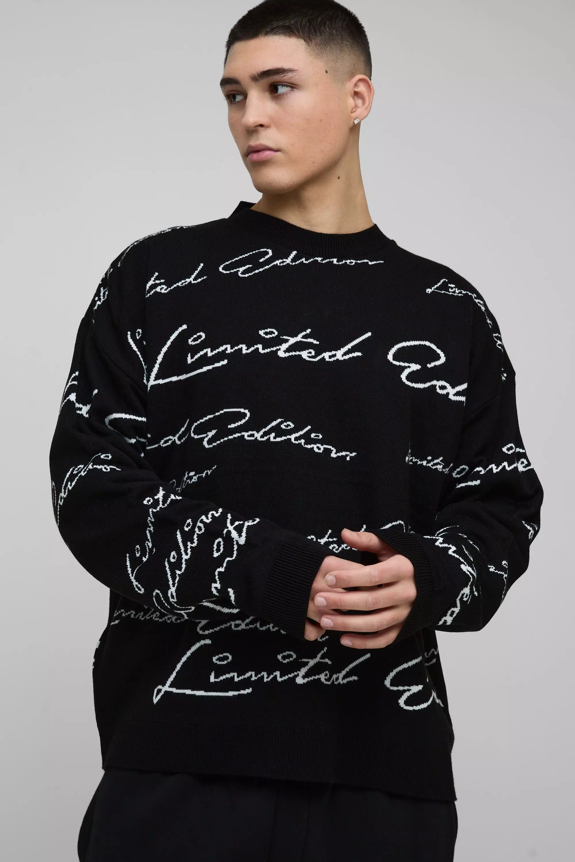 Oversized Limited Edition Knitted Jumper Black