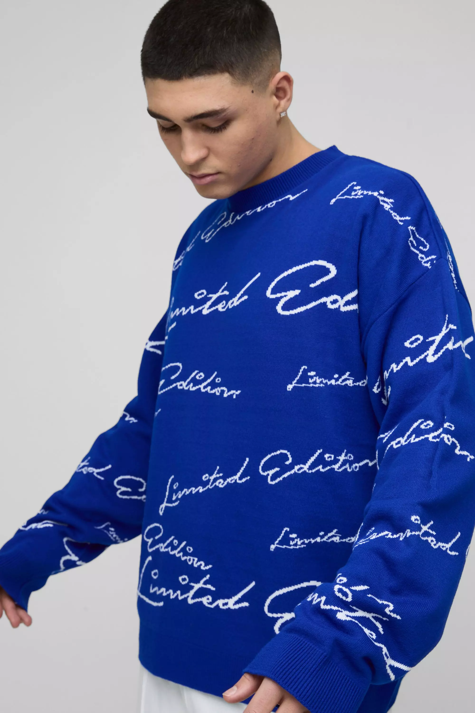 Oversized Limited Edition Knitted Jumper Cobalt