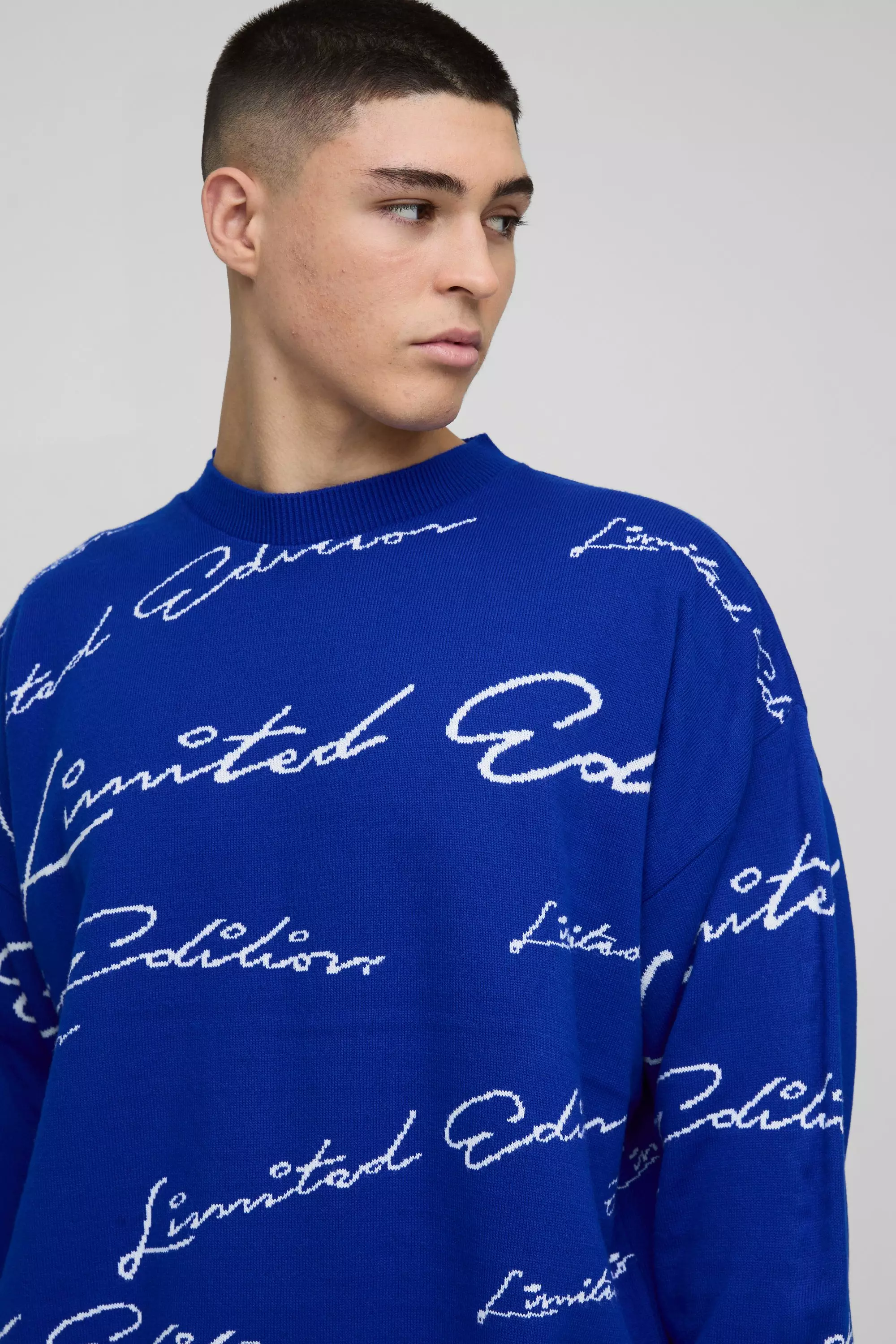 Cobalt Oversized Limited Edition Knitted Sweater alternative image
