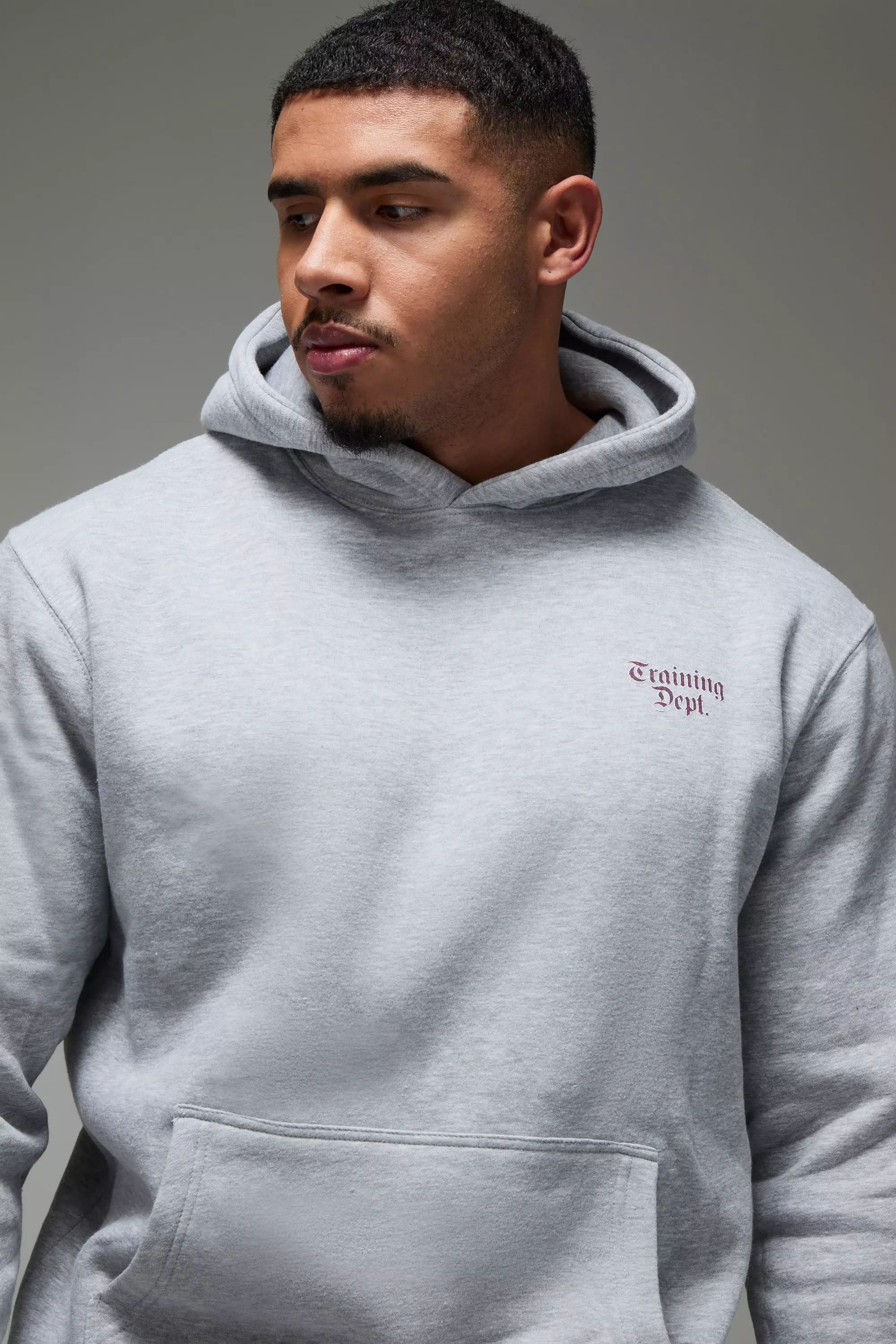 Grey marl Man Active Destroy The Iron Oversized Hoodie alternative image