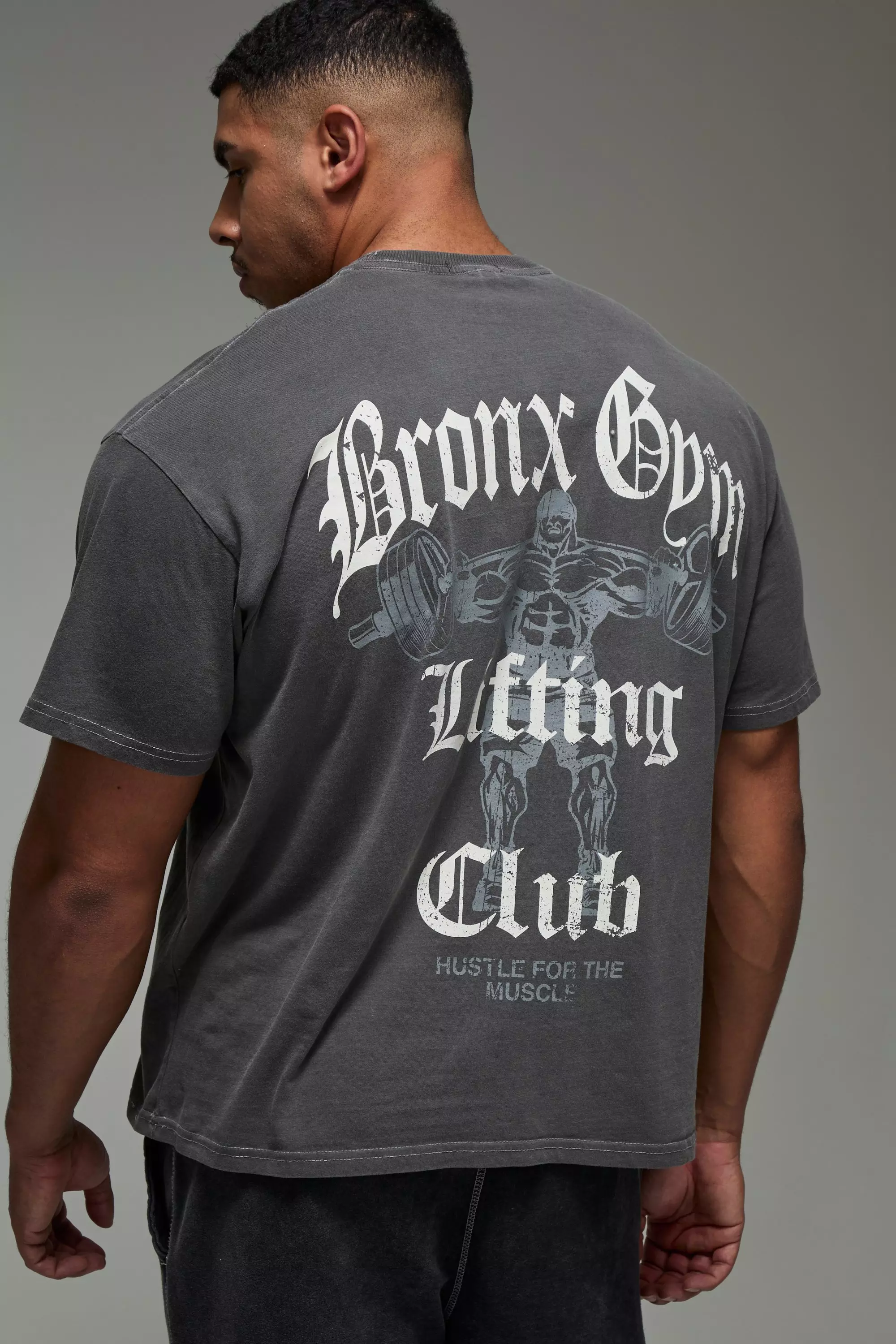 Charcoal Man Active Bronx Gym Oversized Washed T-shirt alternative image