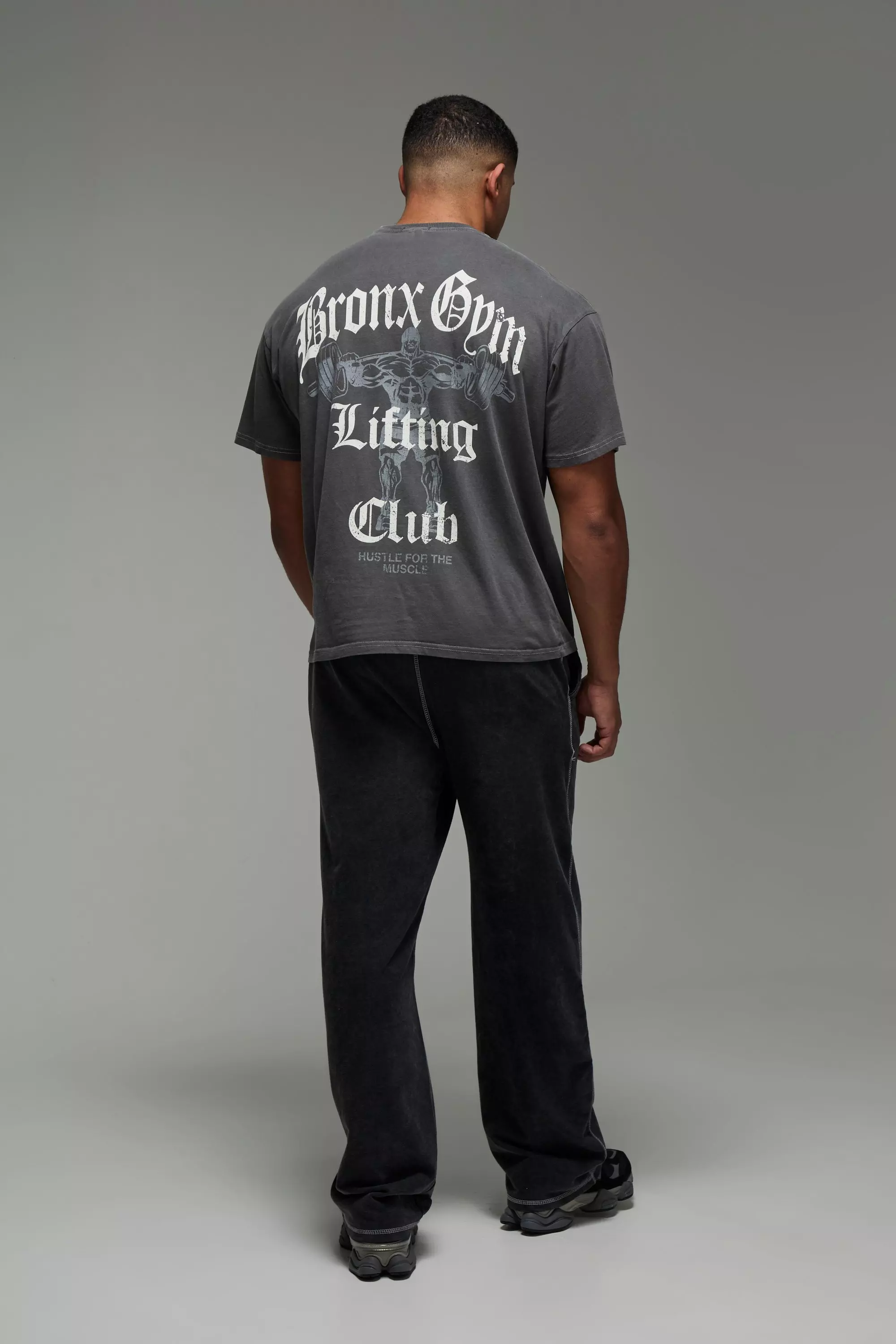 Charcoal Man Active Bronx Gym Oversized Washed T-shirt alternative image