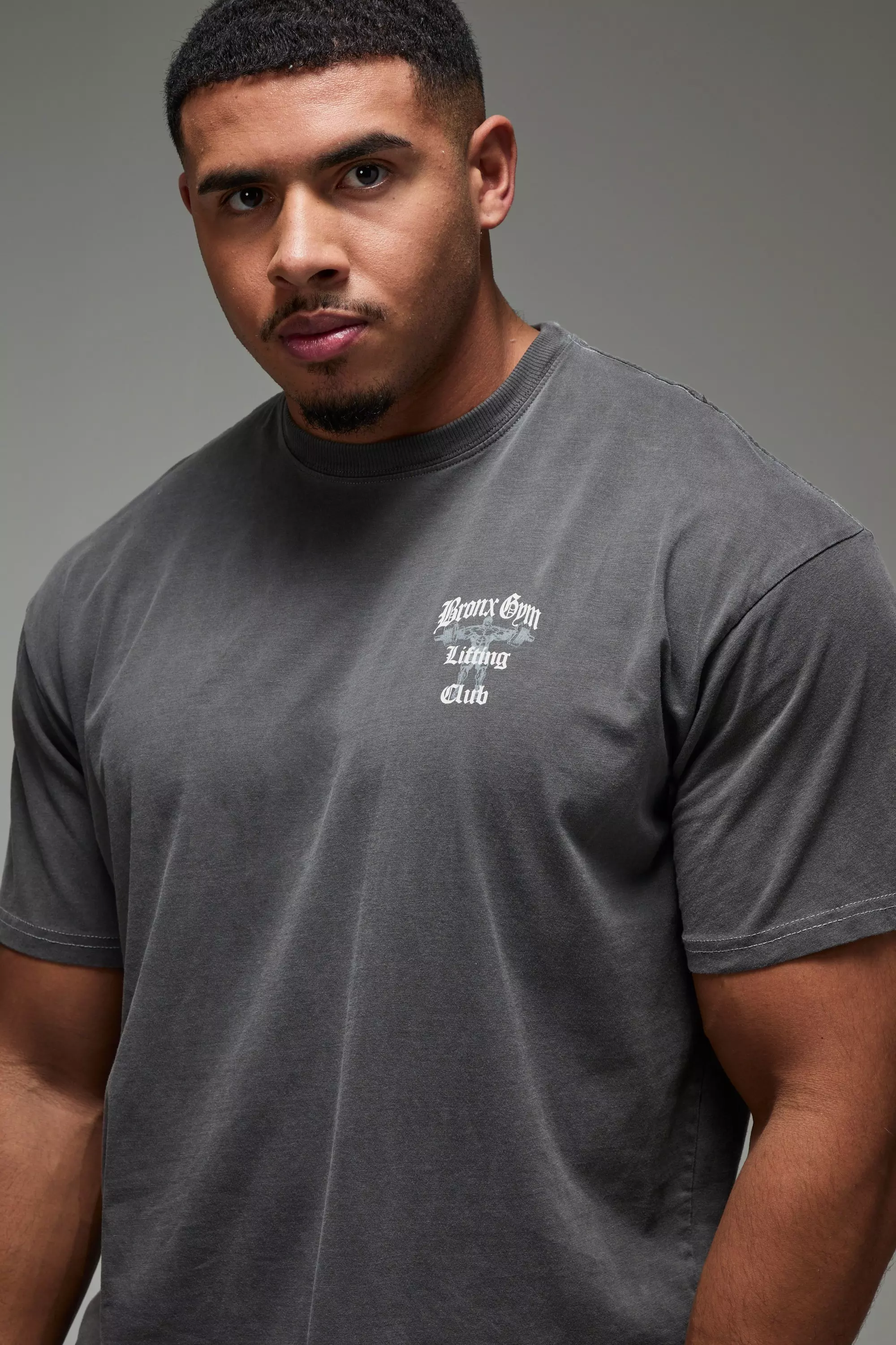 Charcoal Man Active Bronx Gym Oversized Washed T-shirt alternative image
