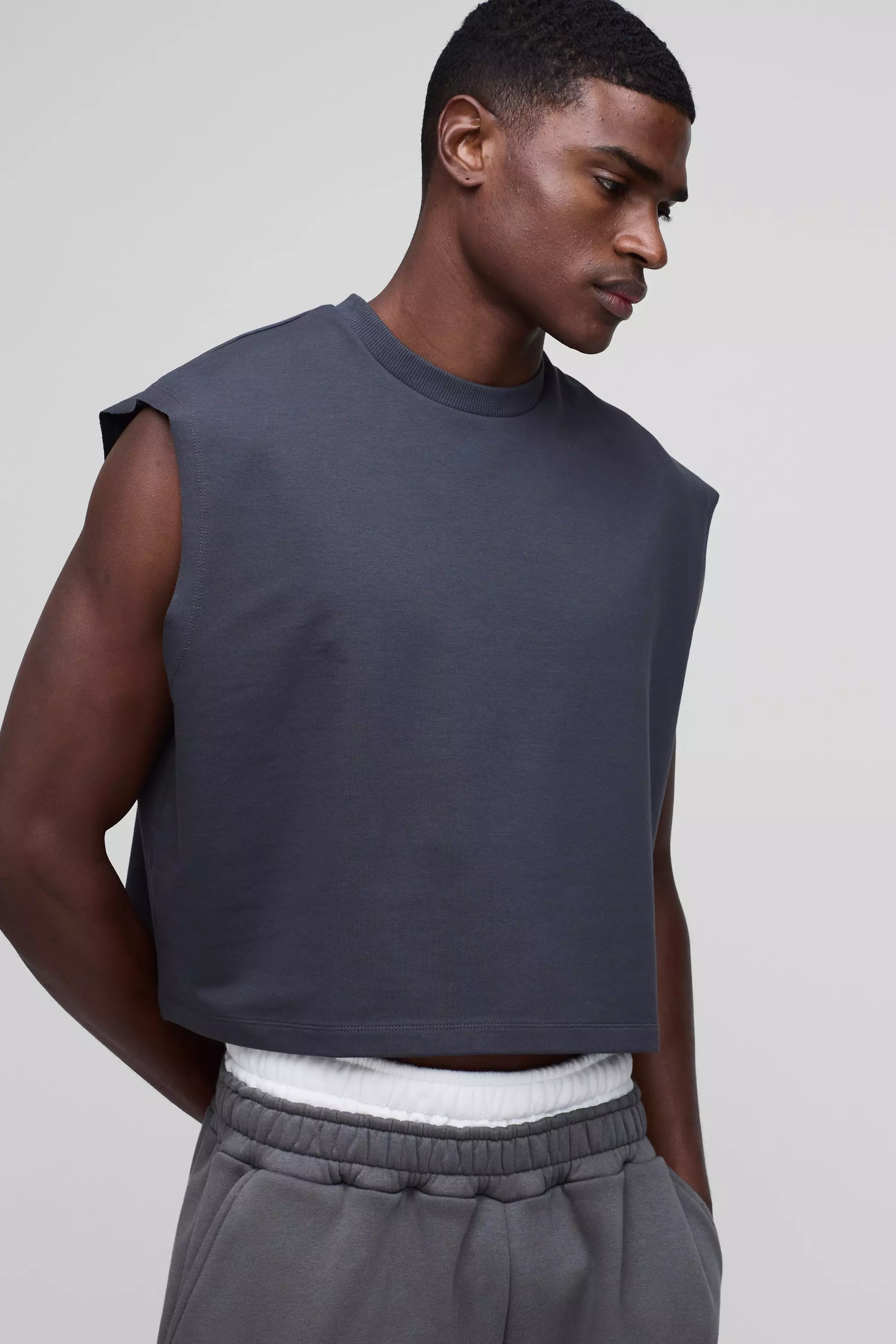 Kastiges Oversize Tanktop, Charcoal alternatives Bild