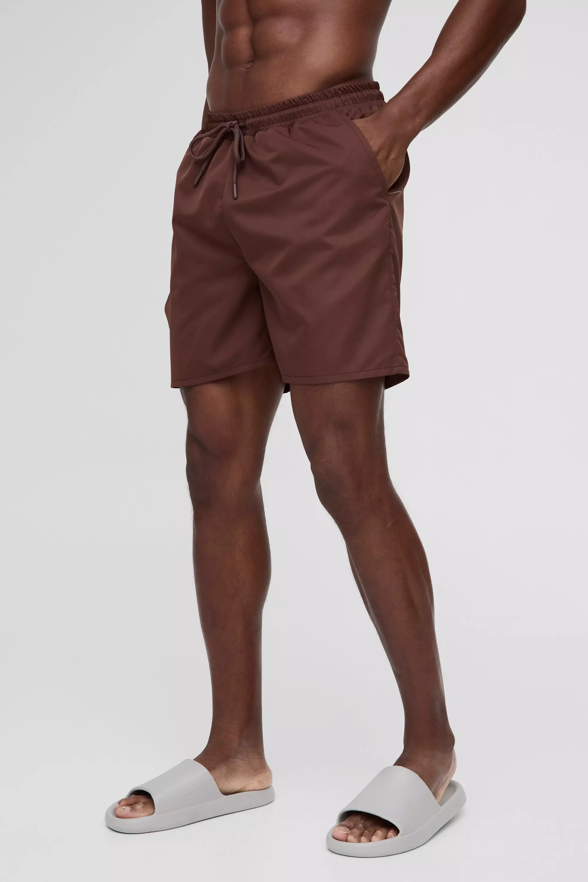 Mid Length Swim Short in Chocolate alternative image