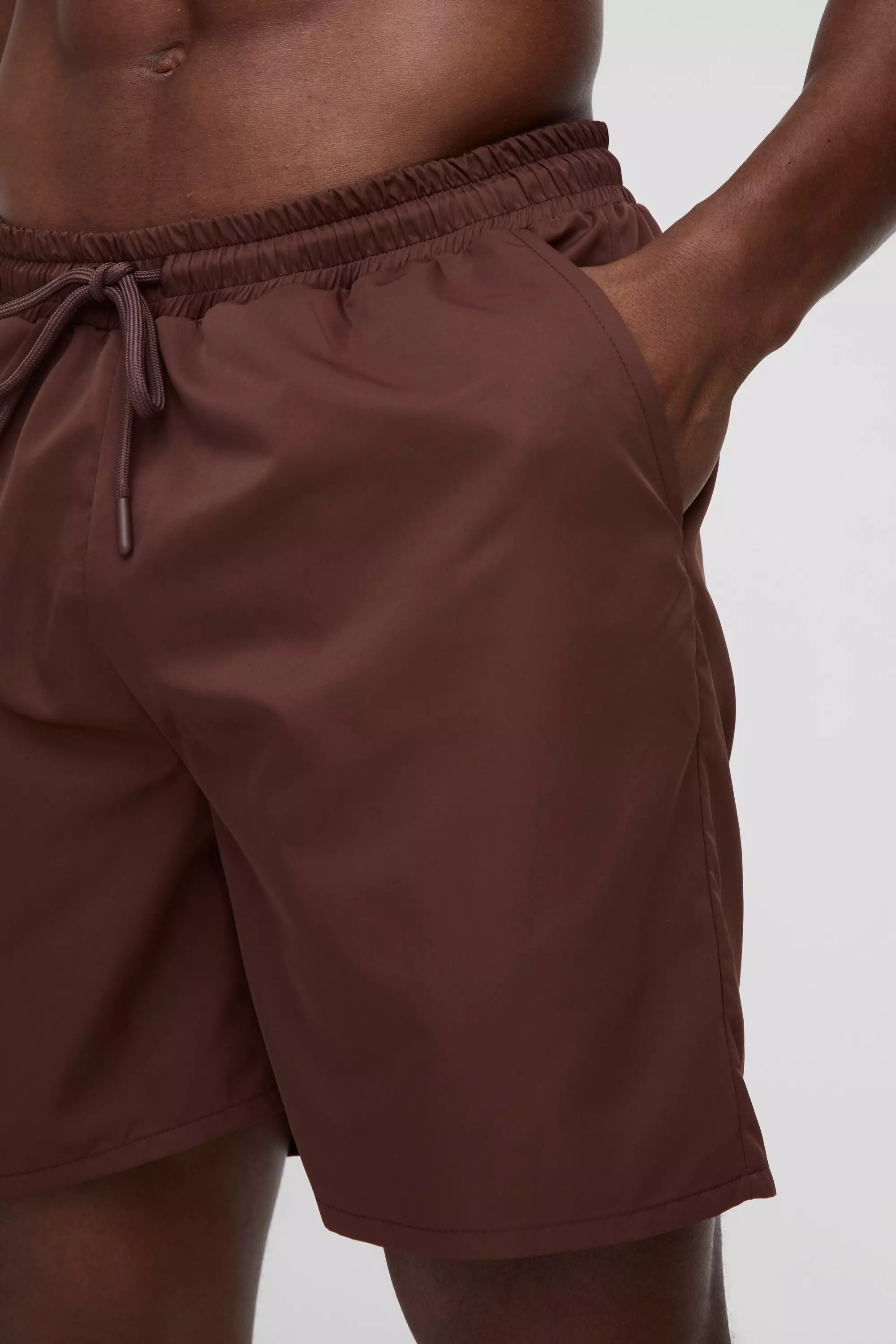 Mid Length Swim Short in Chocolate alternative image