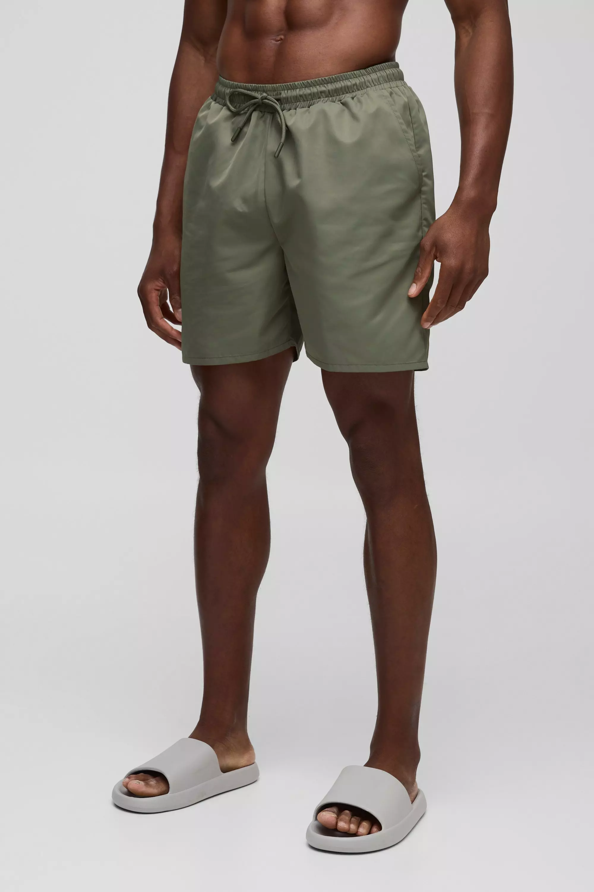 Mid Length Swim Trunks in Khaki alternative image