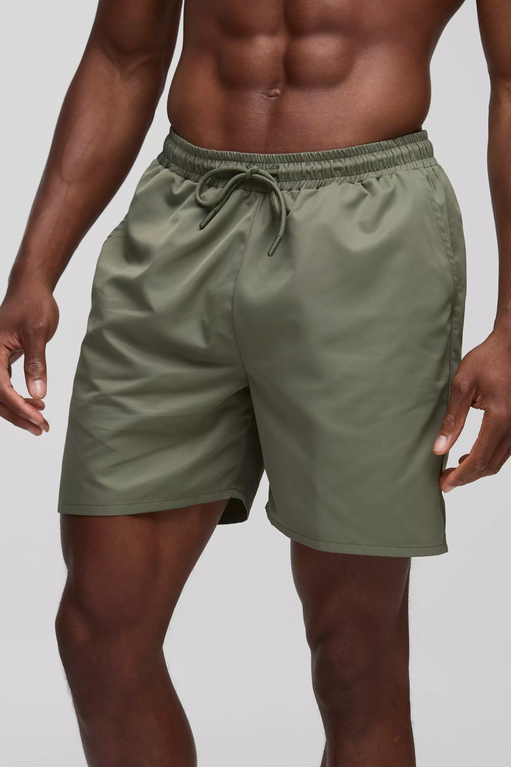 Mid Length Swim Trunks in Khaki alternative image