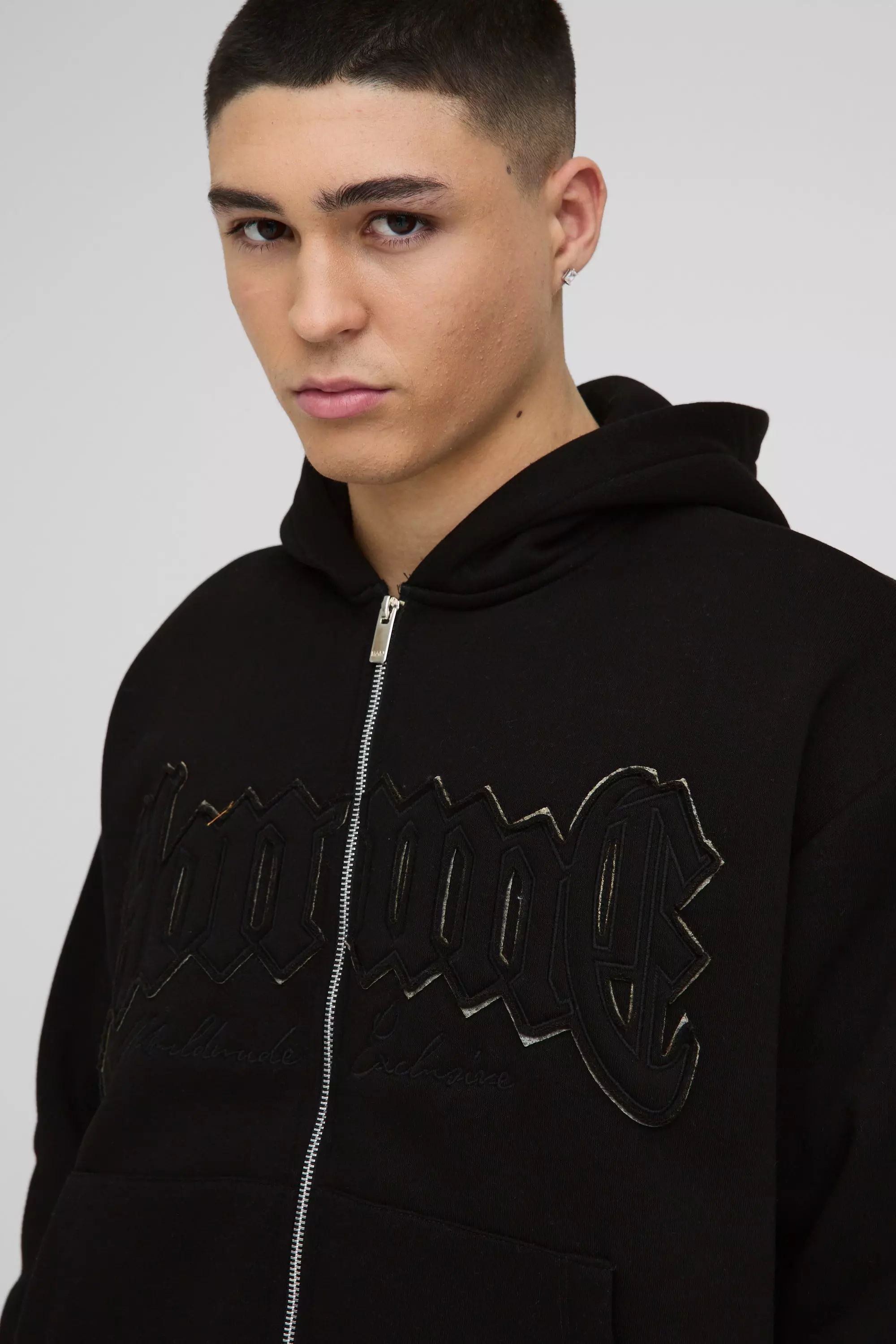 Oversized Homme Applique Tracksuit | boohooMAN USA