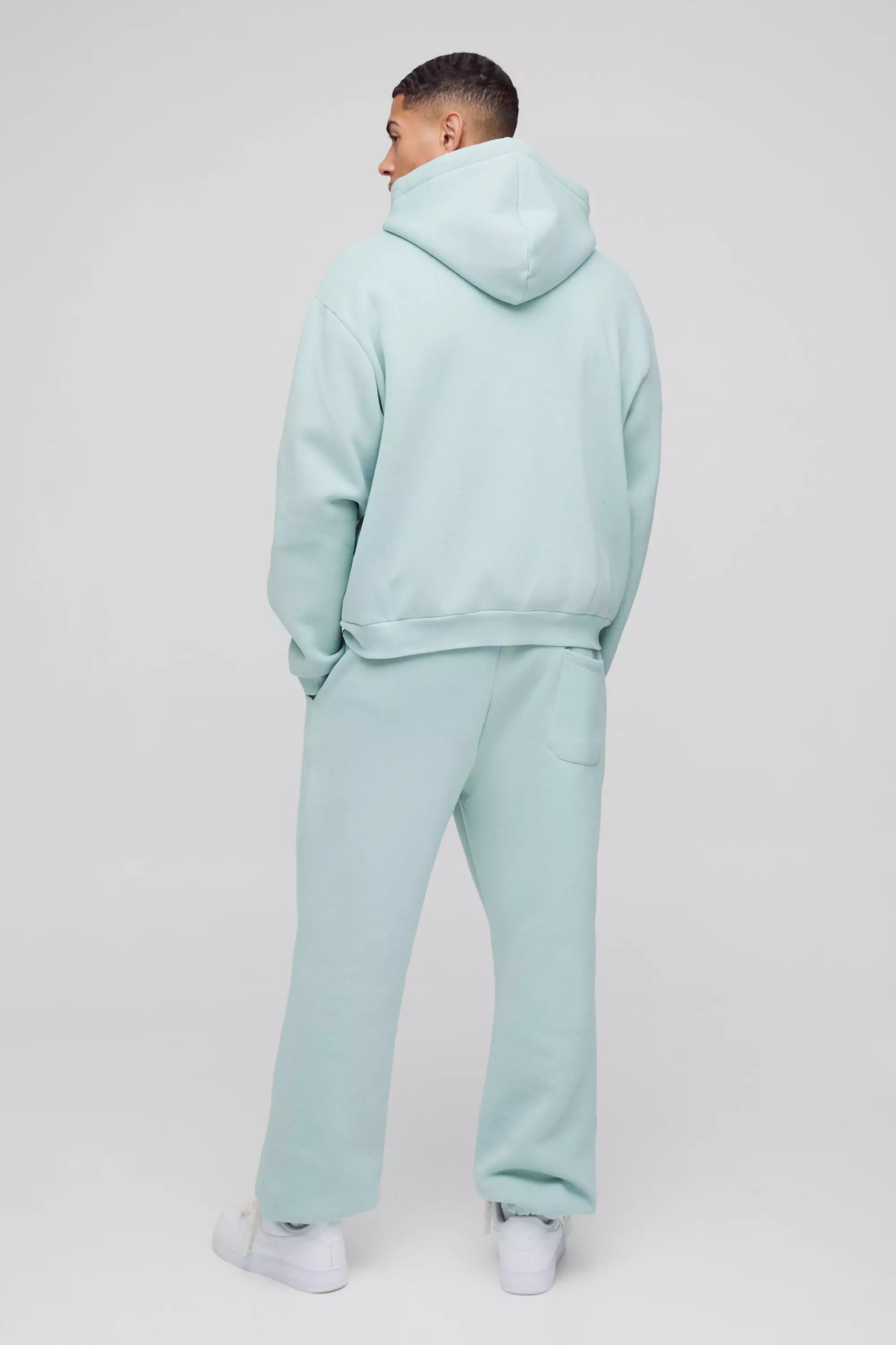 Light blue Oversized Homme Applique Zip Through Hoodie  alternative image