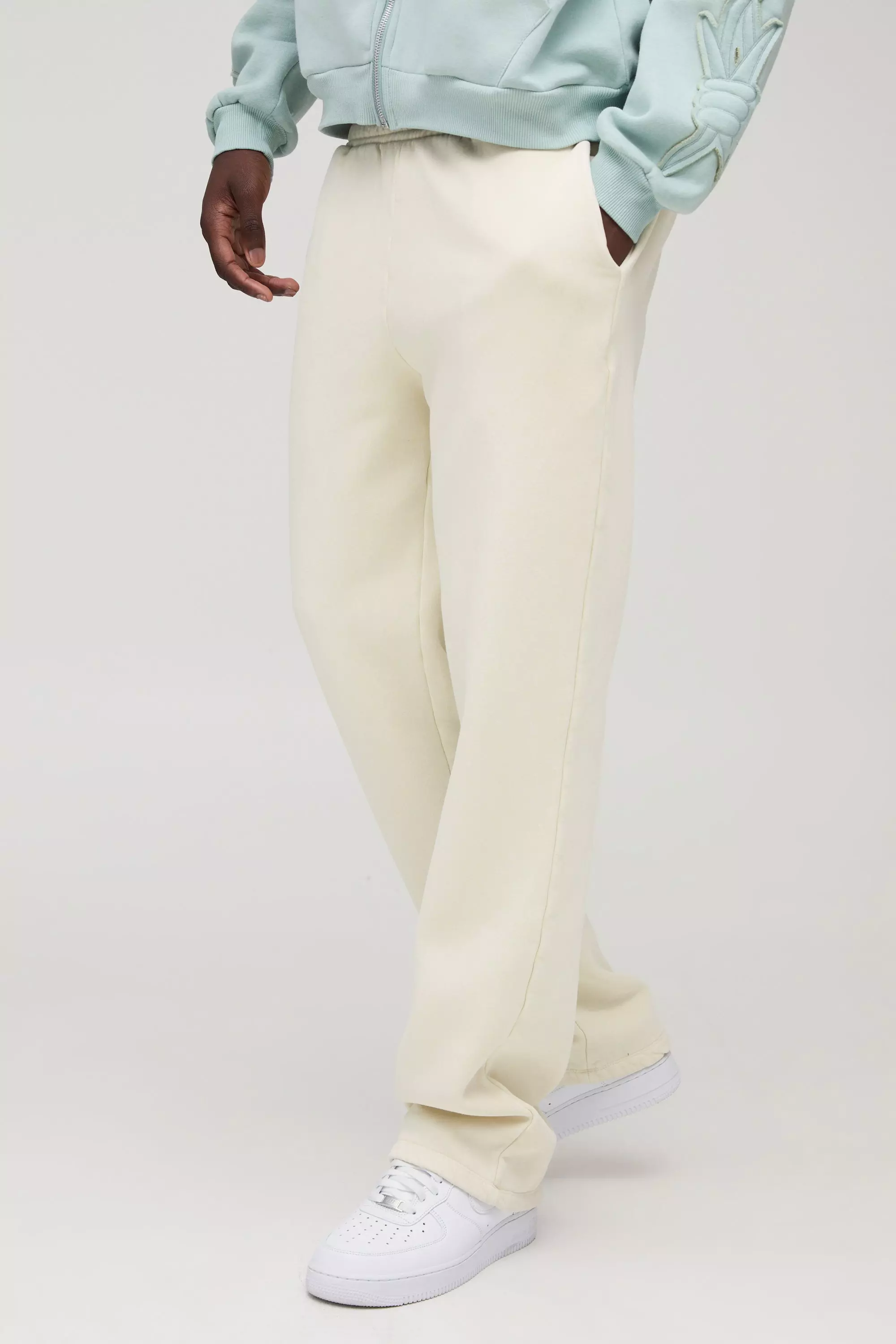 Stone Straight Leg Distressed Washed Jogger alternative image