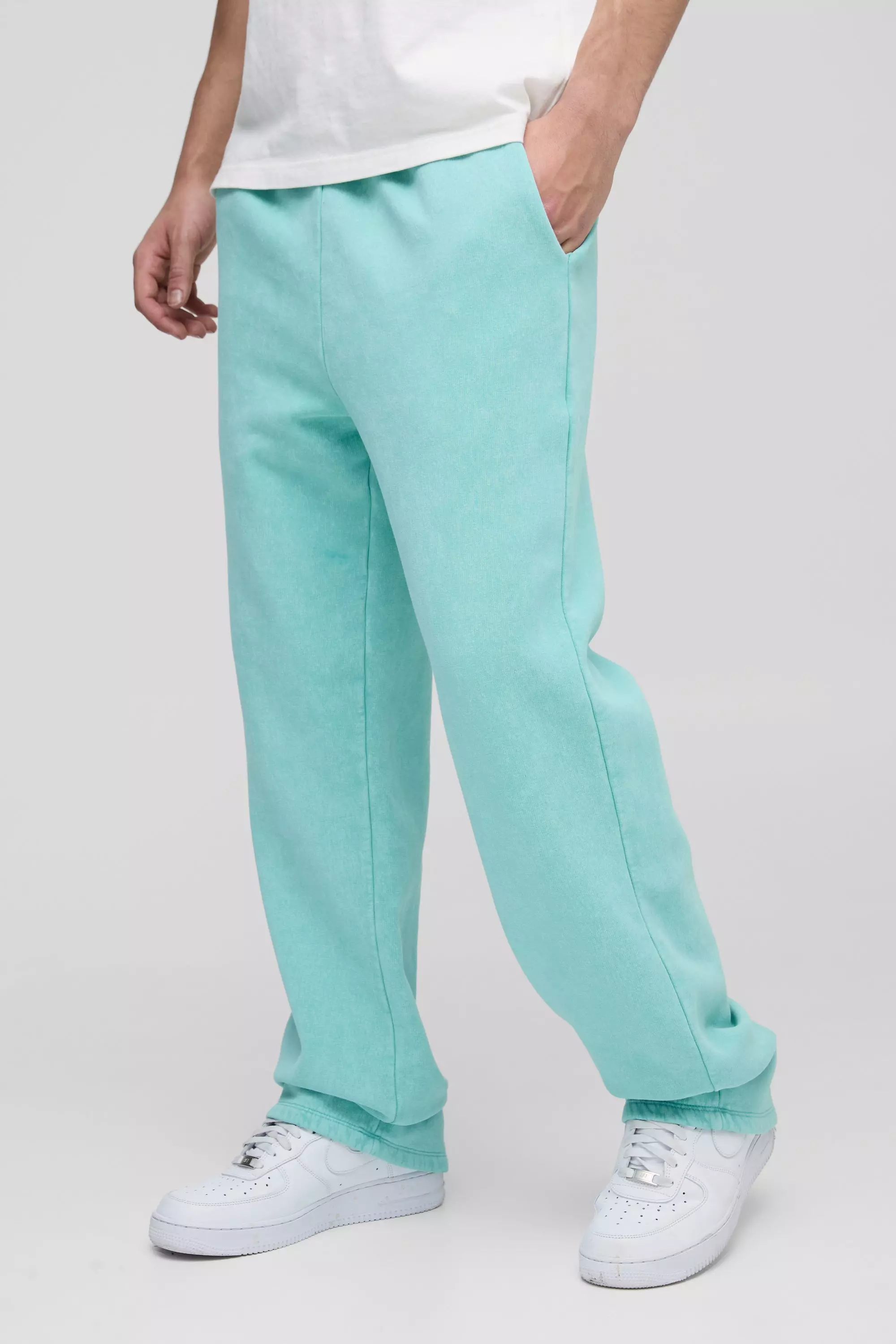 Blue Straight Leg Distressed Washed Jogger alternative image
