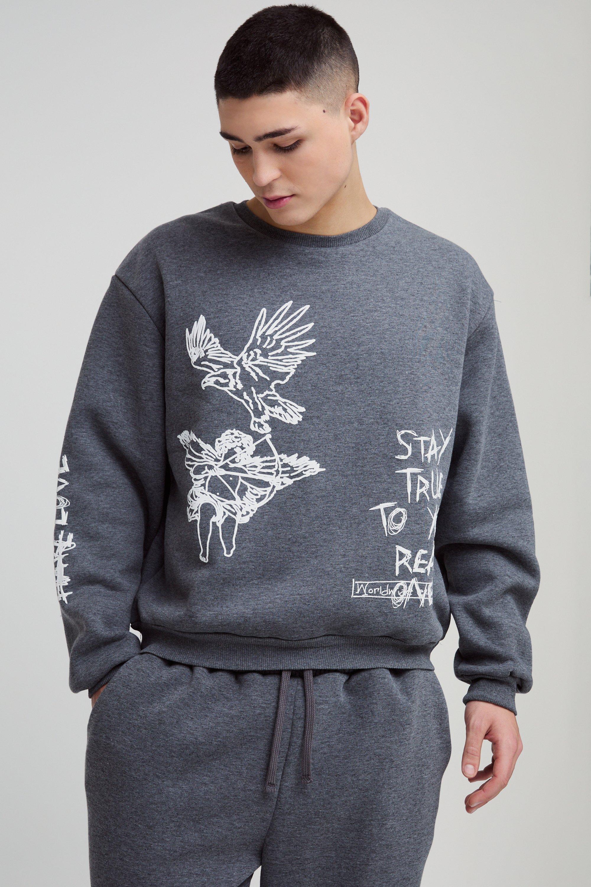 Men's Graffiti Hoodies | boohooMAN USA Men's Graffiti Hoodies | boohooMAN USA