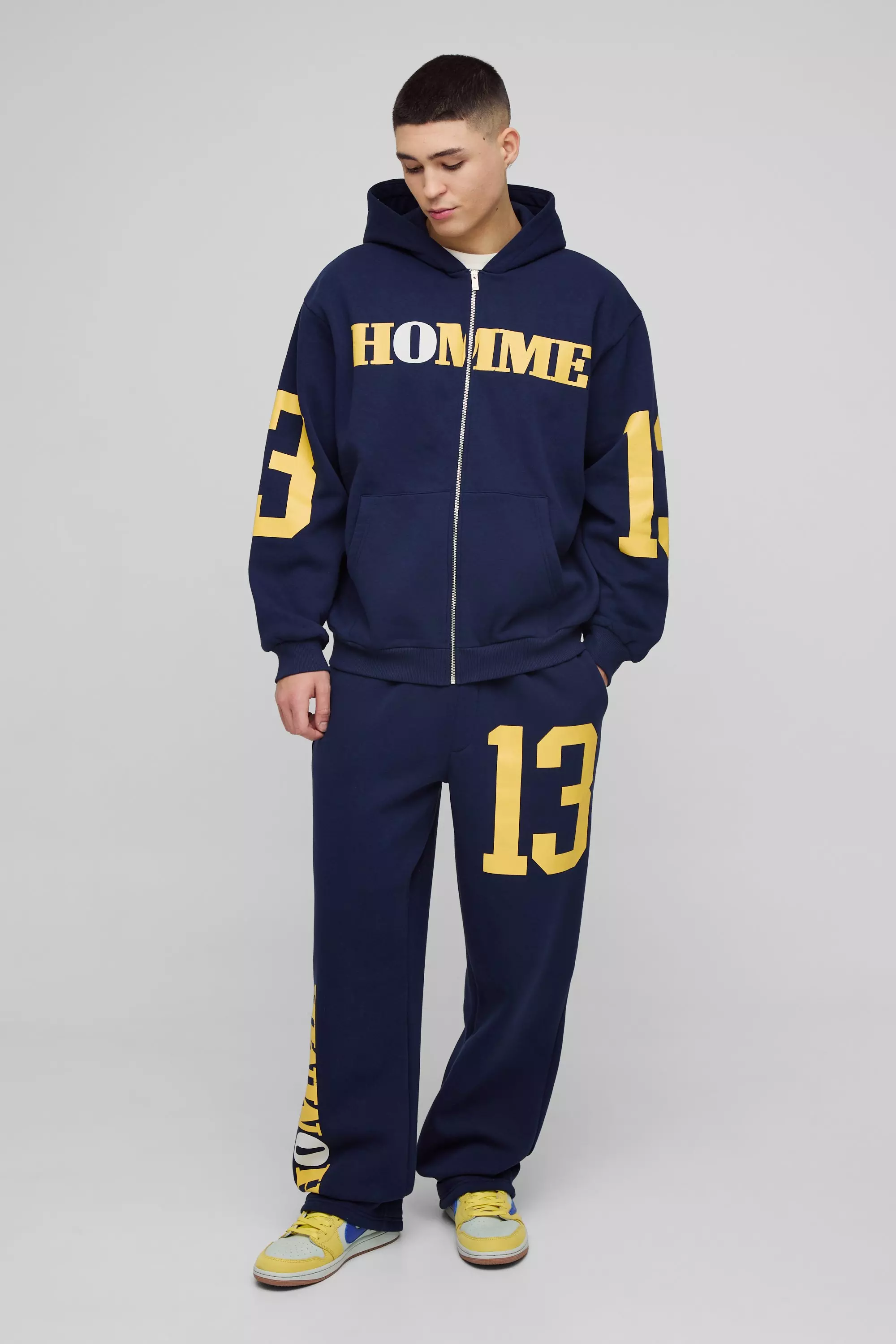 Navy Oversized Homme 13 Zip Through Tracksuit alternative image