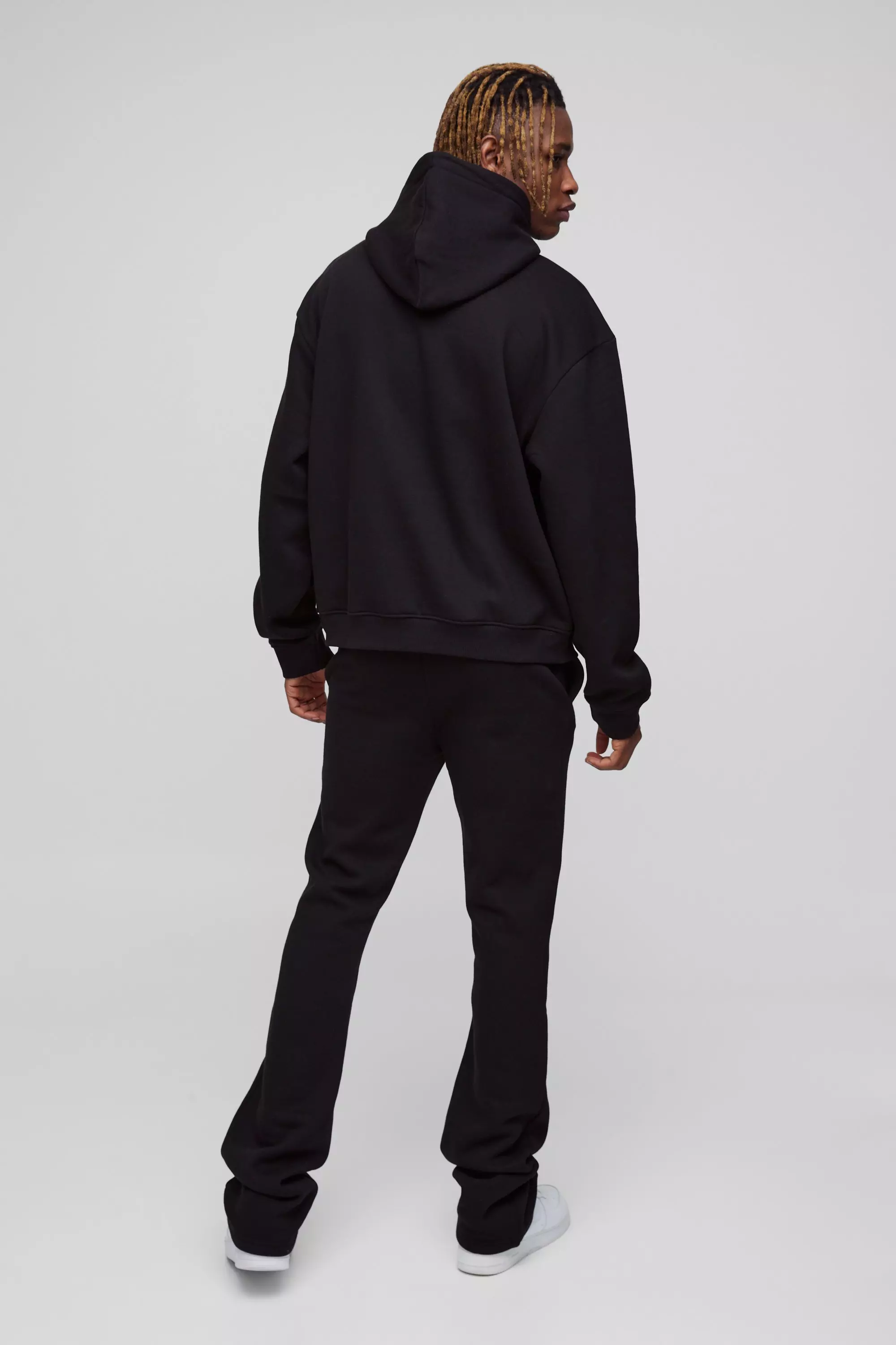 Black Tall Slim Homme Stacked Flare Joggers alternative image