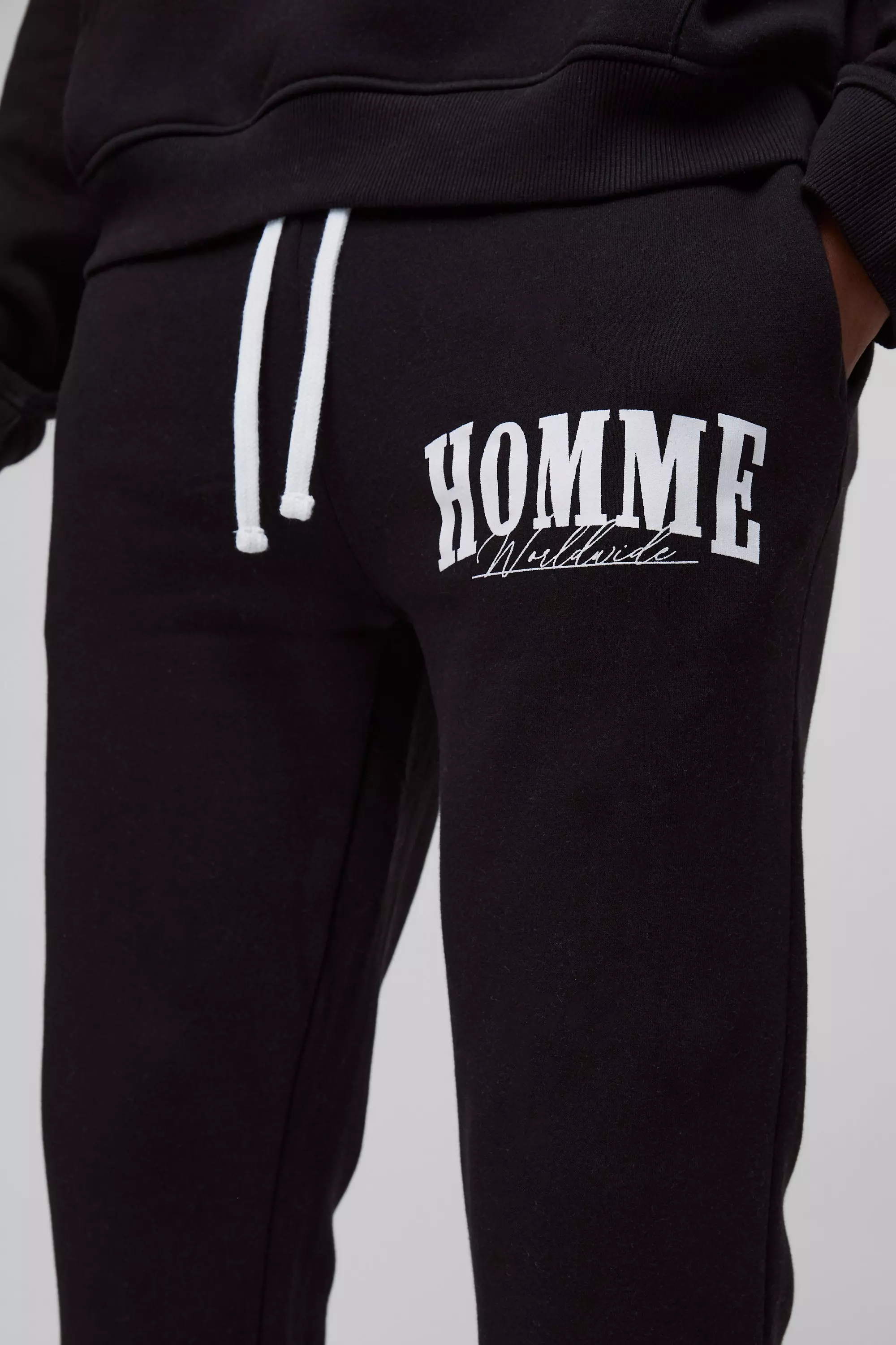 Black Tall Slim Homme Stacked Flare Joggers alternative image