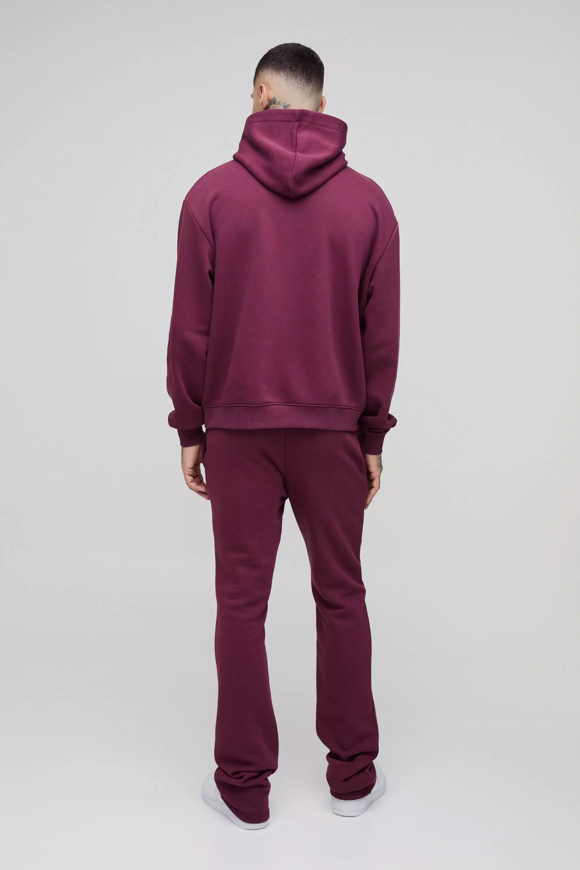 Felpa Tall squadrata oversize Homme con cappuccio, Burgundy immagine alternativa