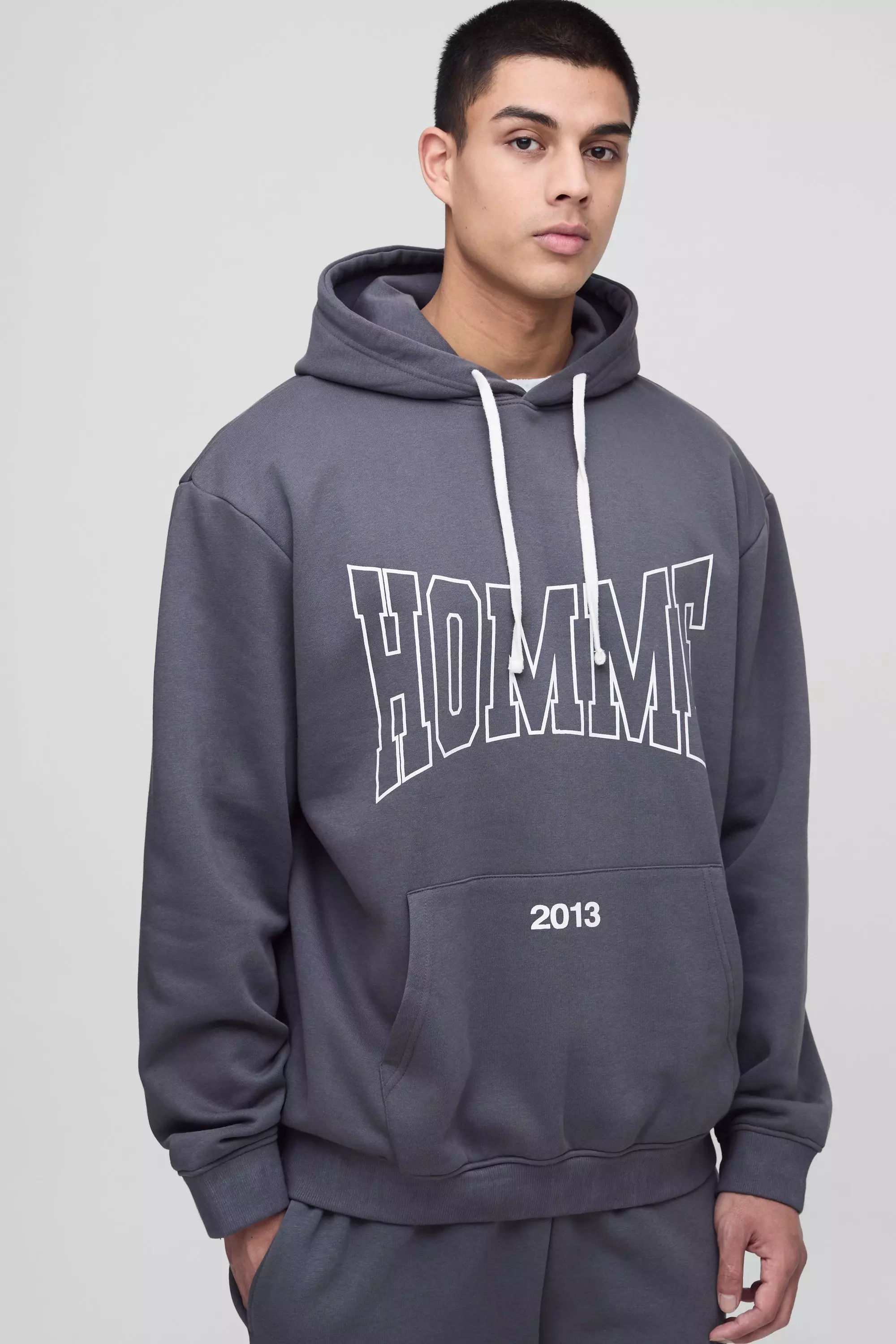 Charcoal Tall Oversized Homme Hoodie alternative image