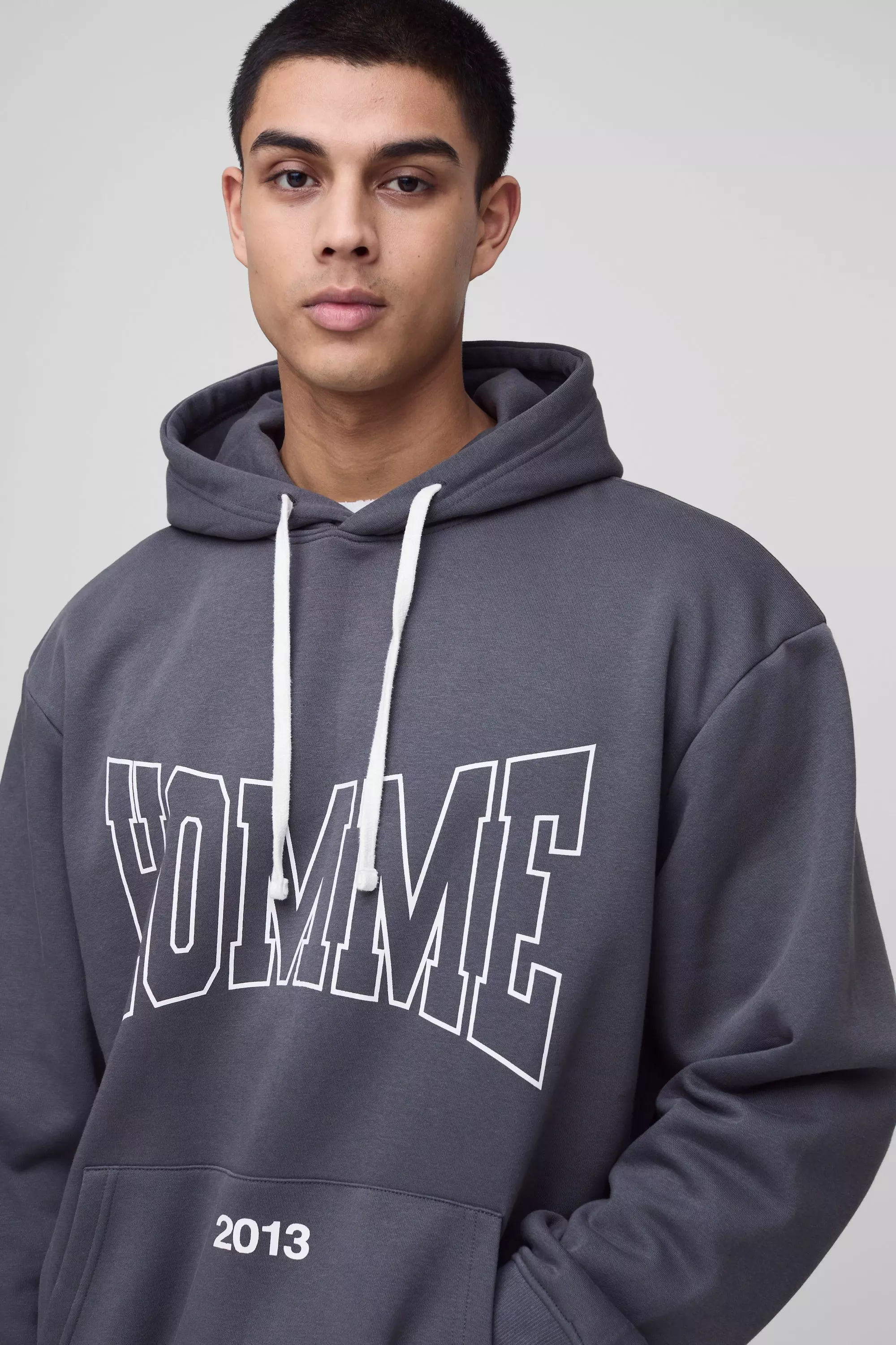 Charcoal Tall Oversized Homme Hoodie alternative image