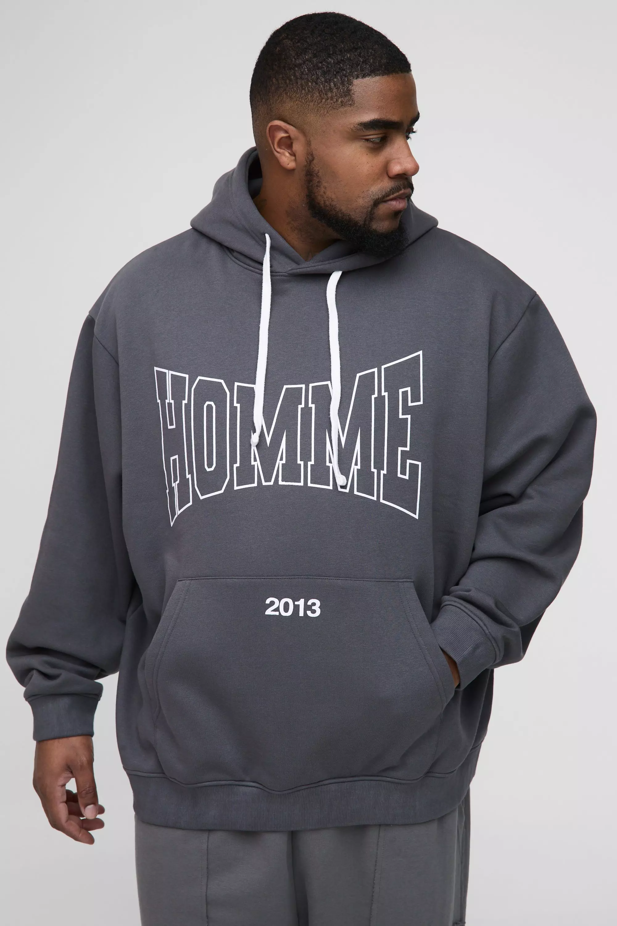 Grande taille - Sweat à capuche oversize, Charcoal autre image