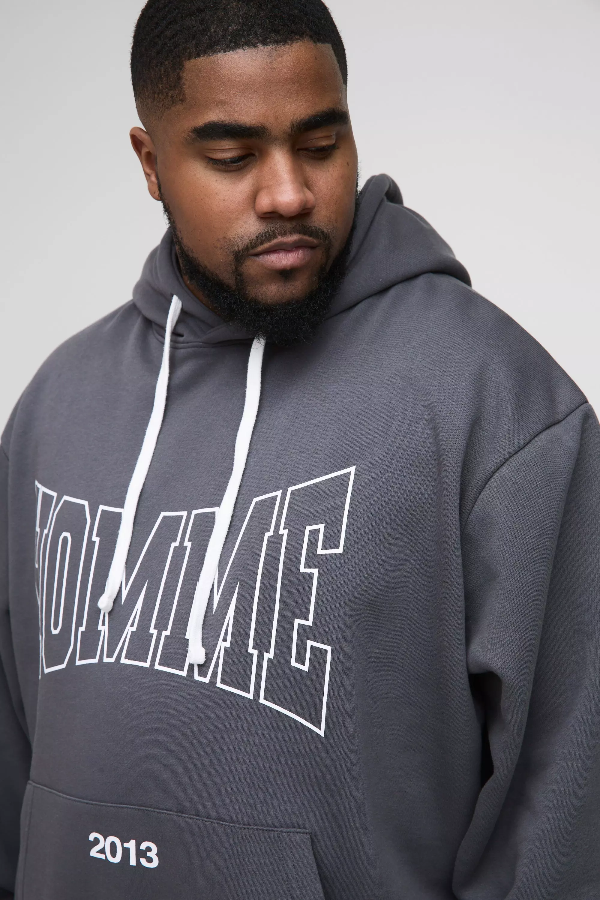 Grande taille - Sweat à capuche oversize, Charcoal autre image