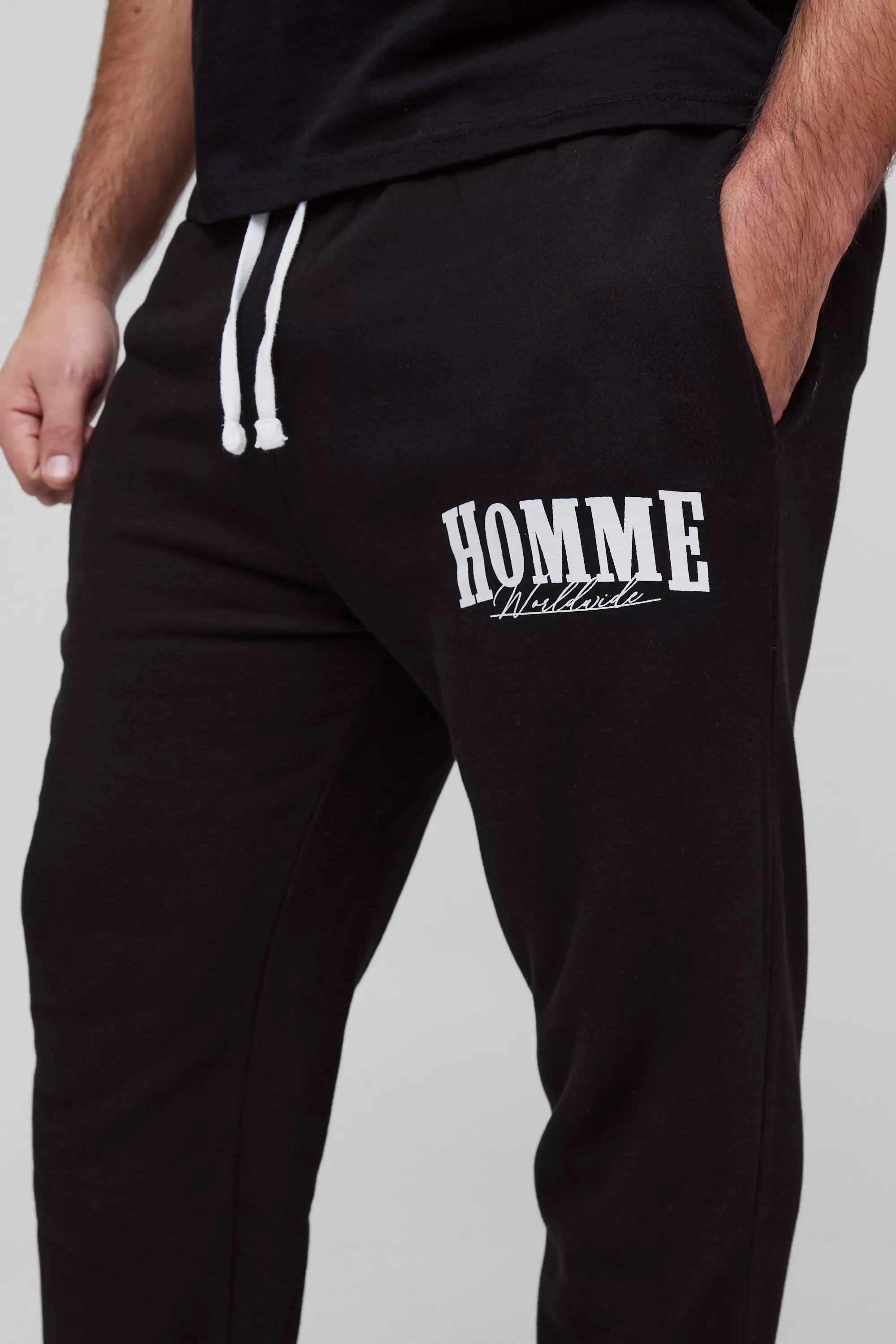 Black Plus Slim Homme Stacked Flare Sweatpants alternative image