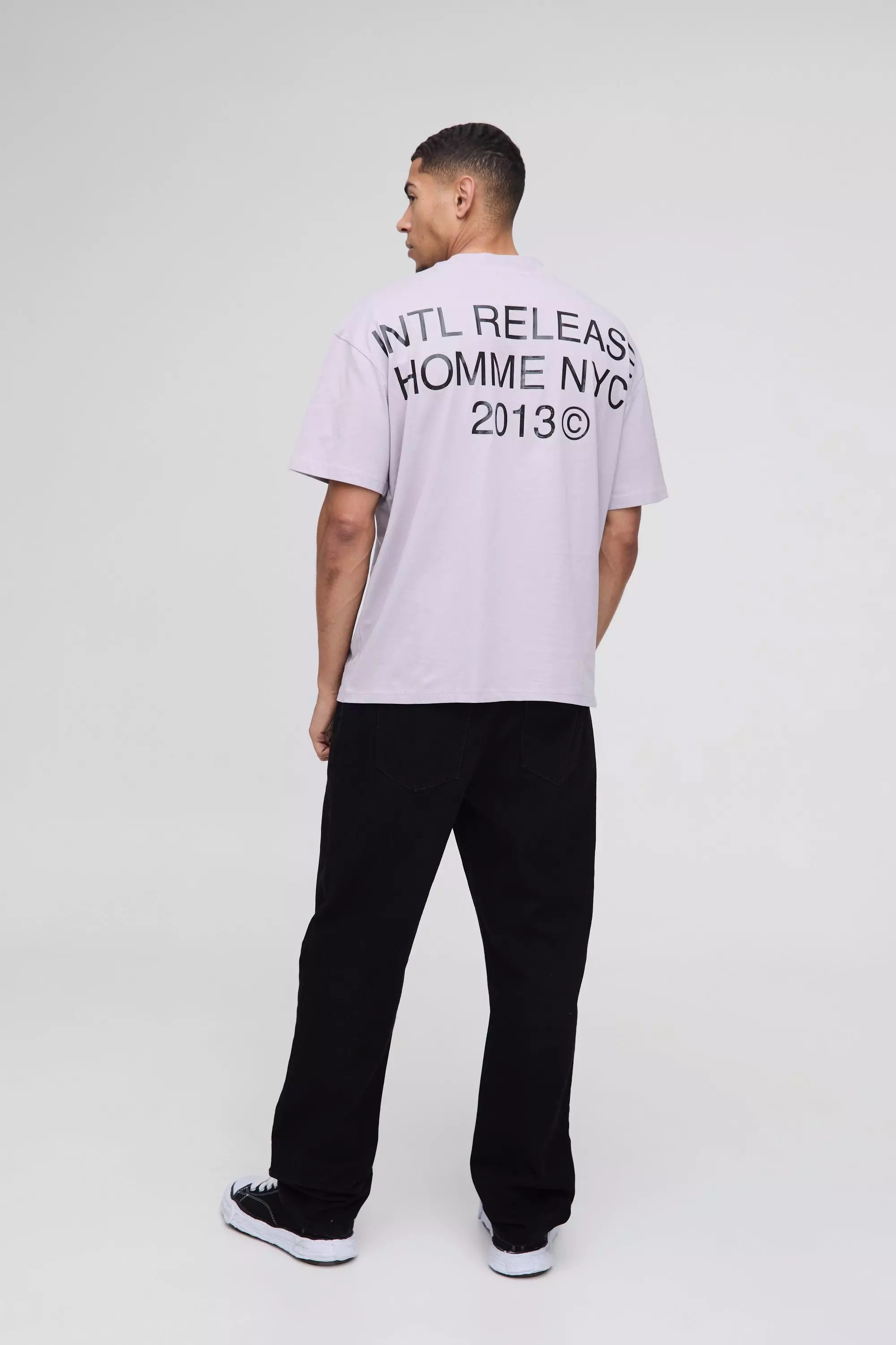Lilac Oversized Branded Print T-Shirt alternative image