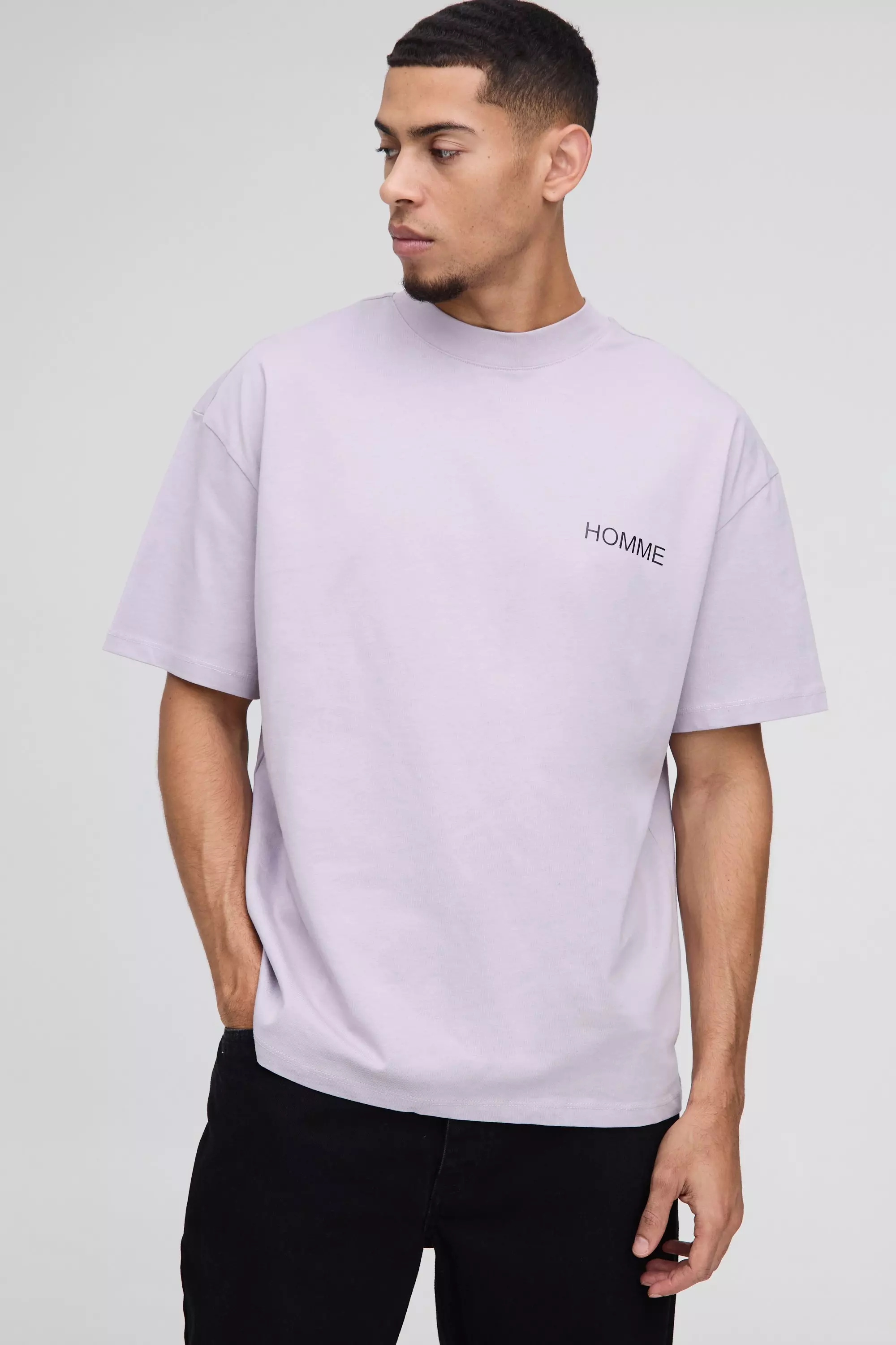 Lilac Oversized Branded Print T-Shirt alternative image