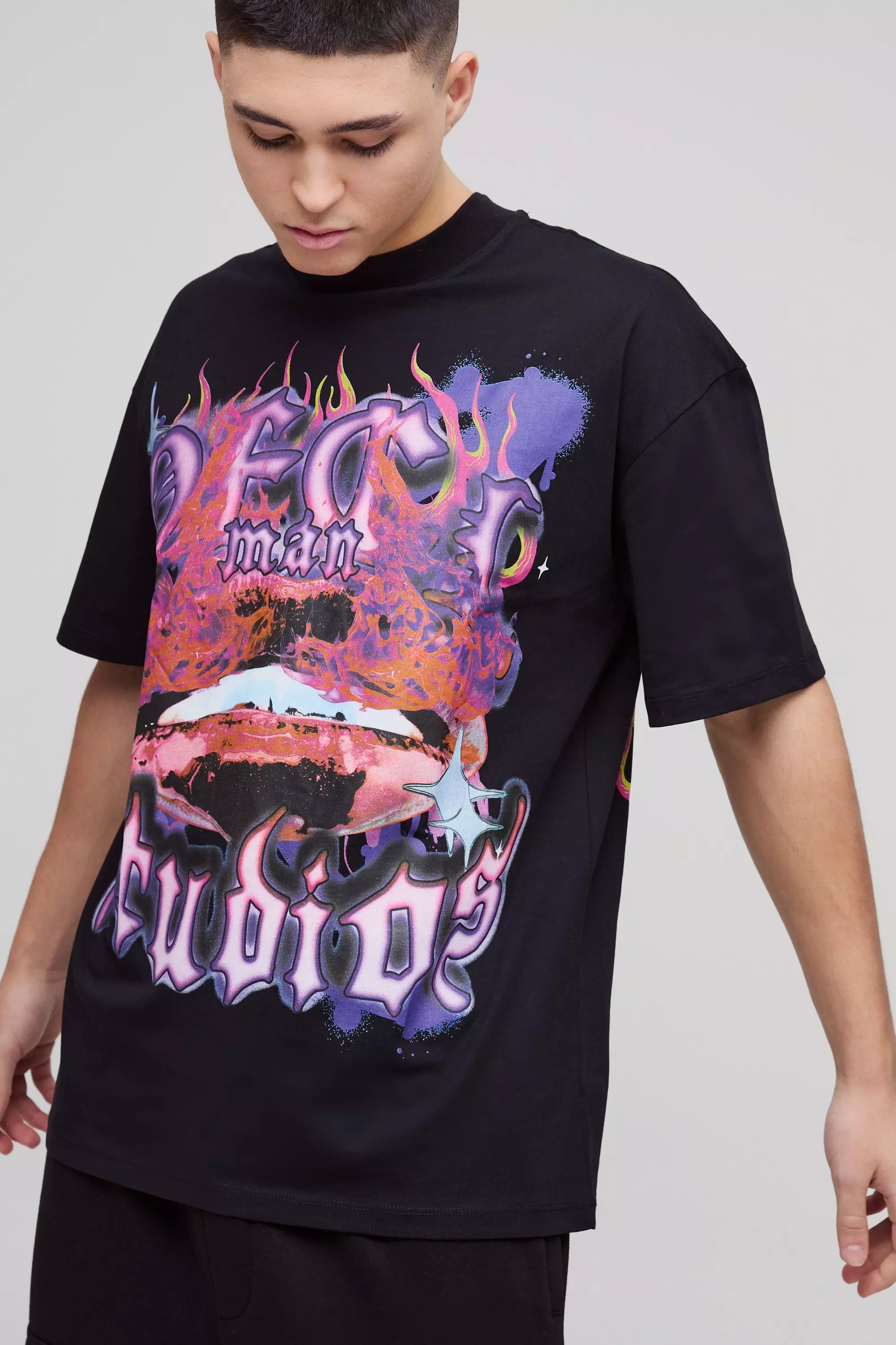 T-shirt oversize imprimé - Ofcl, Black autre image