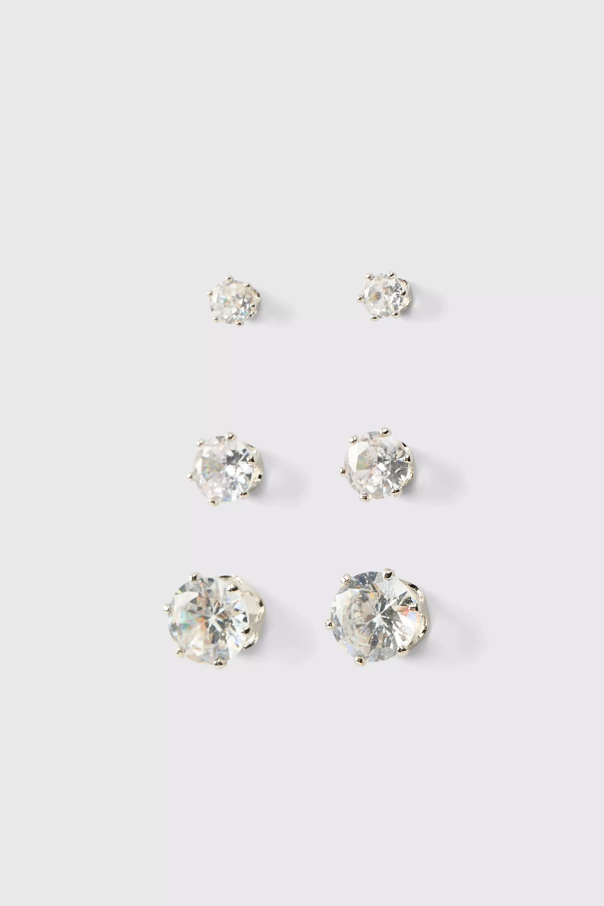 Diamante Earing 3 Pack Silver