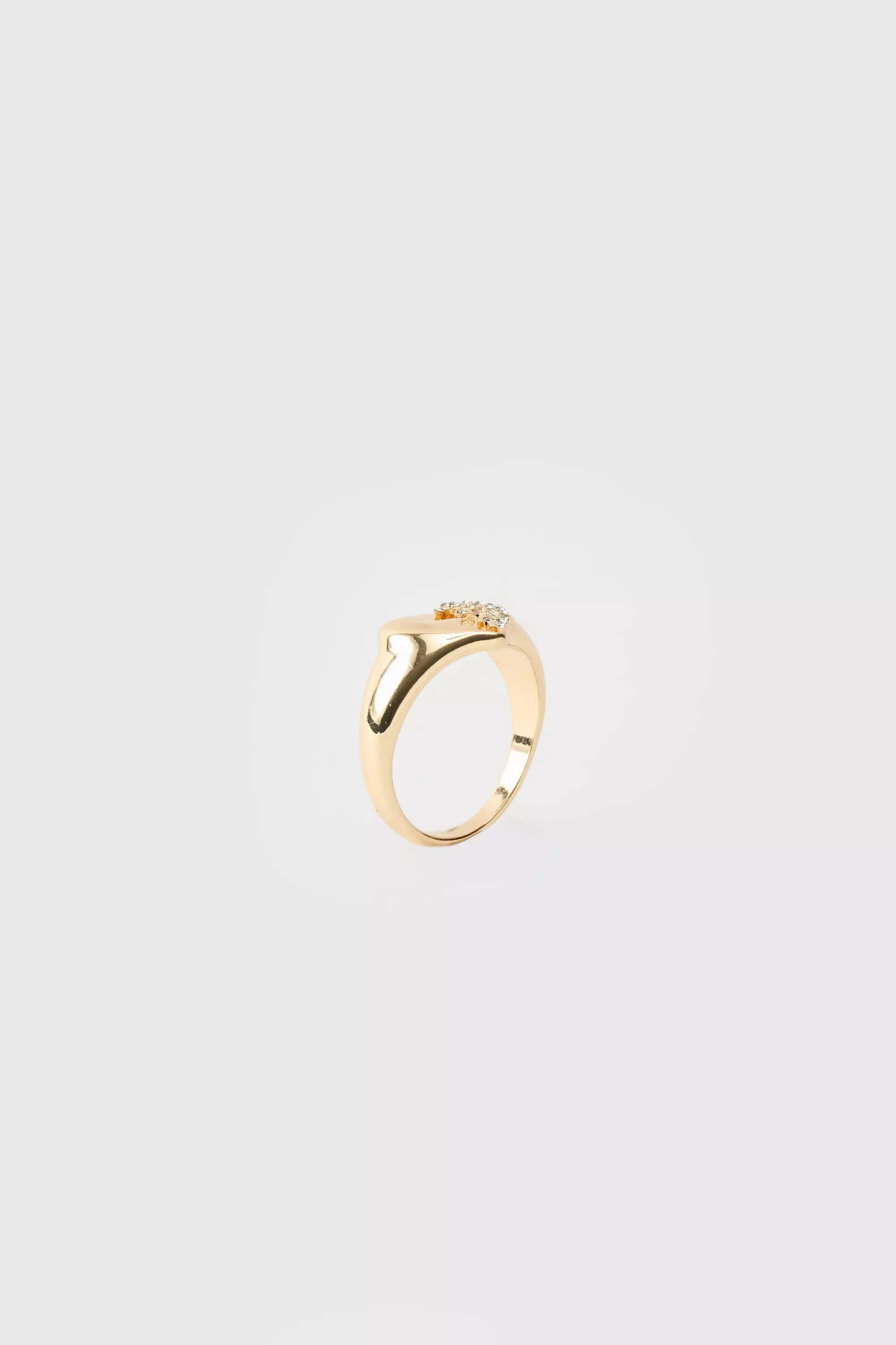 Iced Broken Heart Ring In Gold alternative image